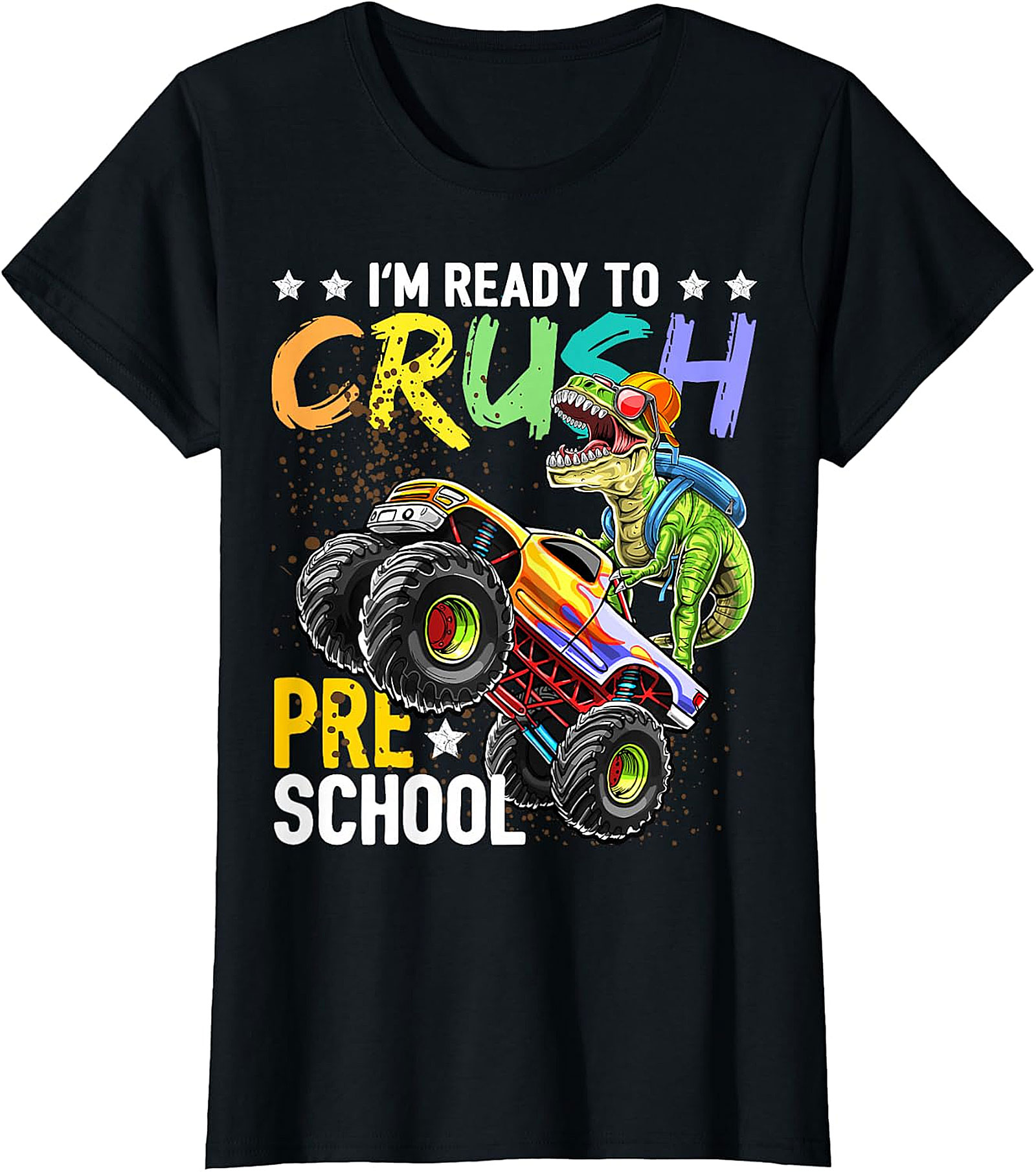 Kids "Crush Pre-School" T-Rex Monster Truck Shirt