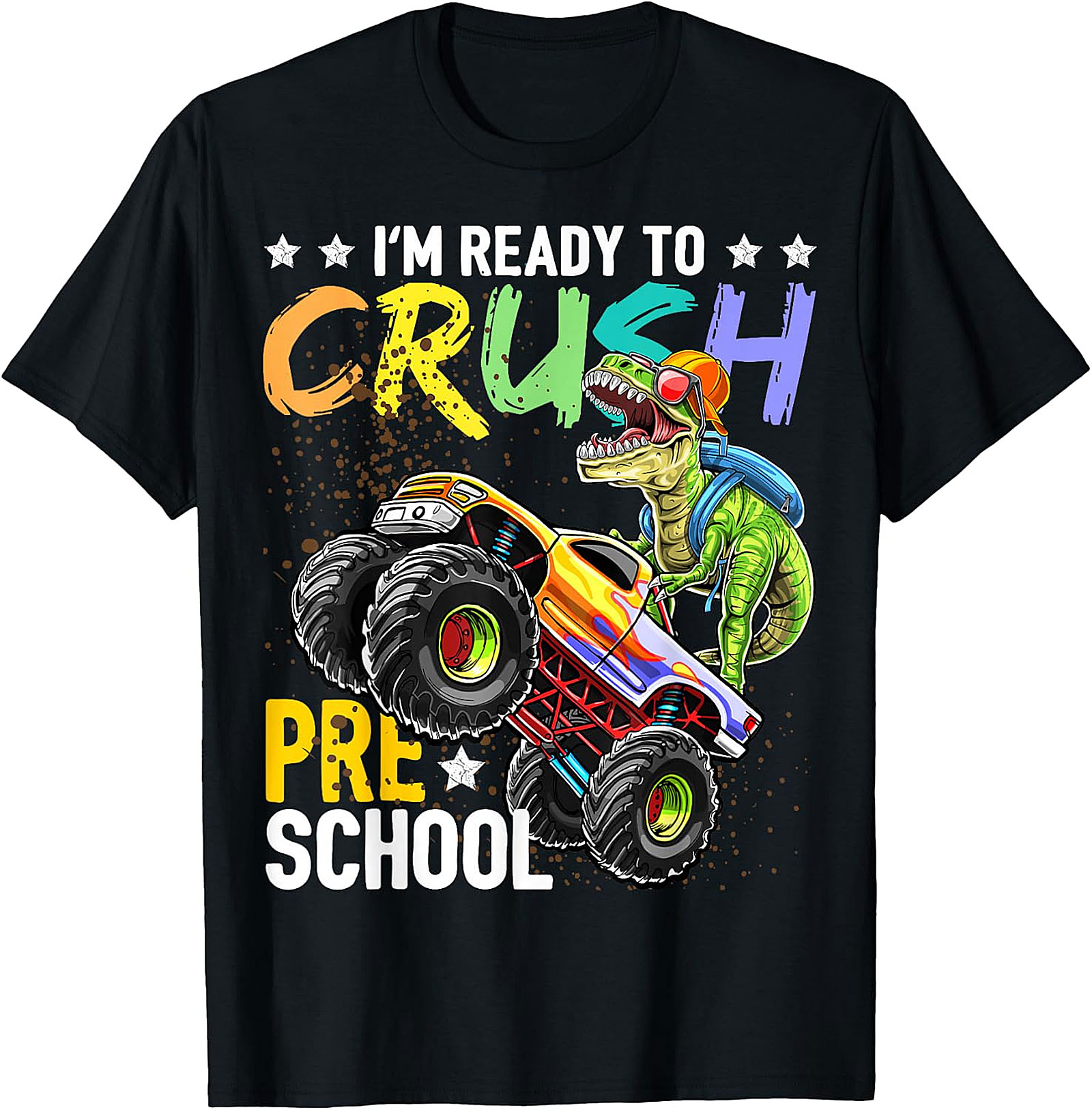 Kids "Crush Pre-School" T-Rex Monster Truck Shirt