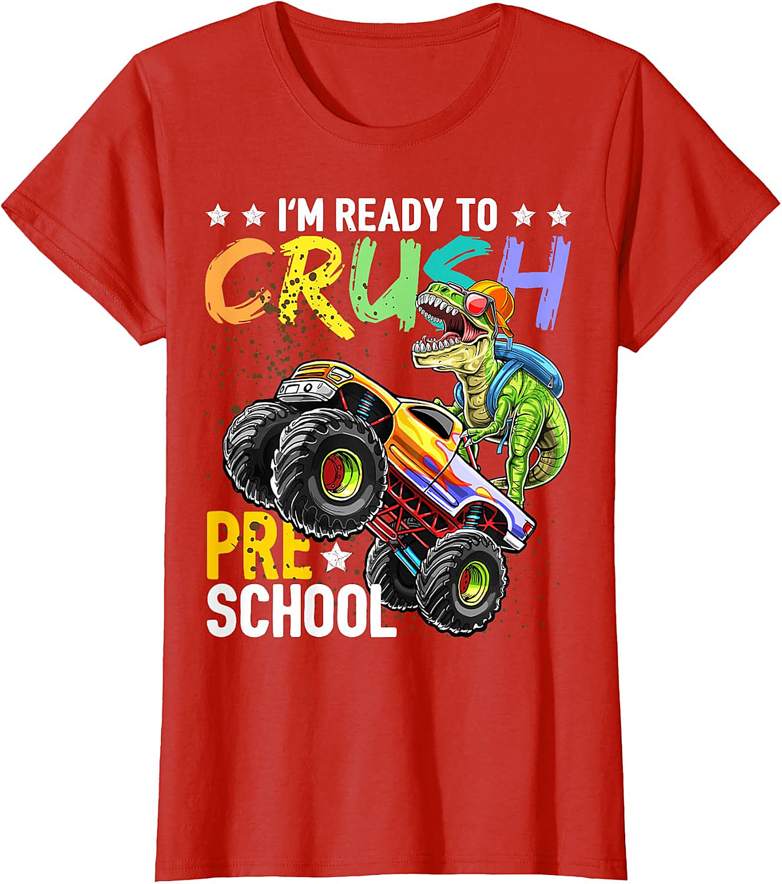 Kids "Crush Pre-School" T-Rex Monster Truck Shirt