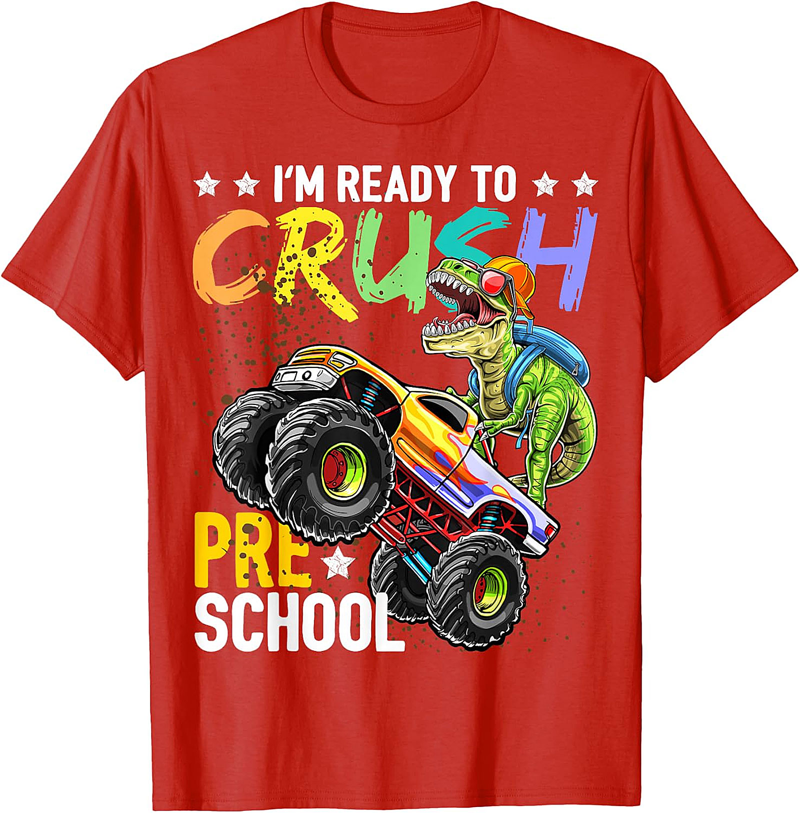 Kids "Crush Pre-School" T-Rex Monster Truck Shirt