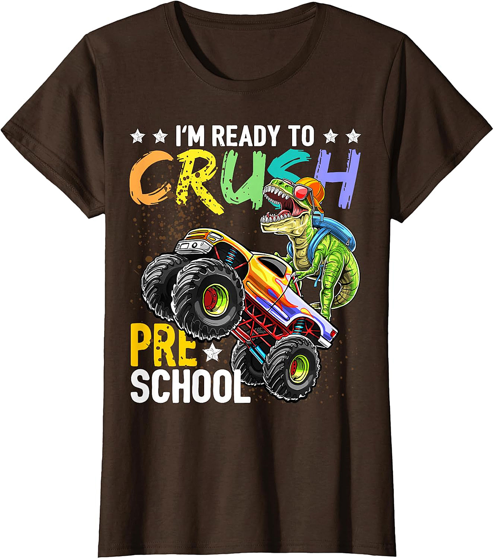Kids "Crush Pre-School" T-Rex Monster Truck Shirt