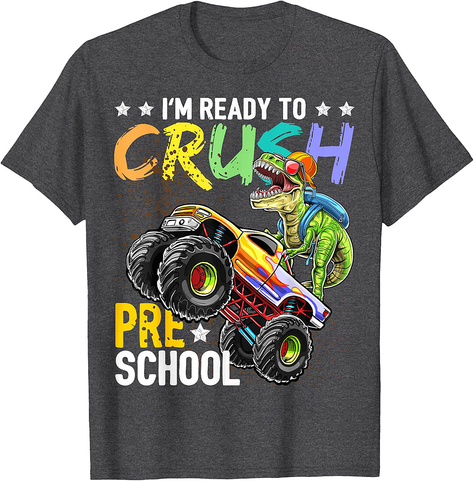 Kids "Crush Pre-School" T-Rex Monster Truck Shirt