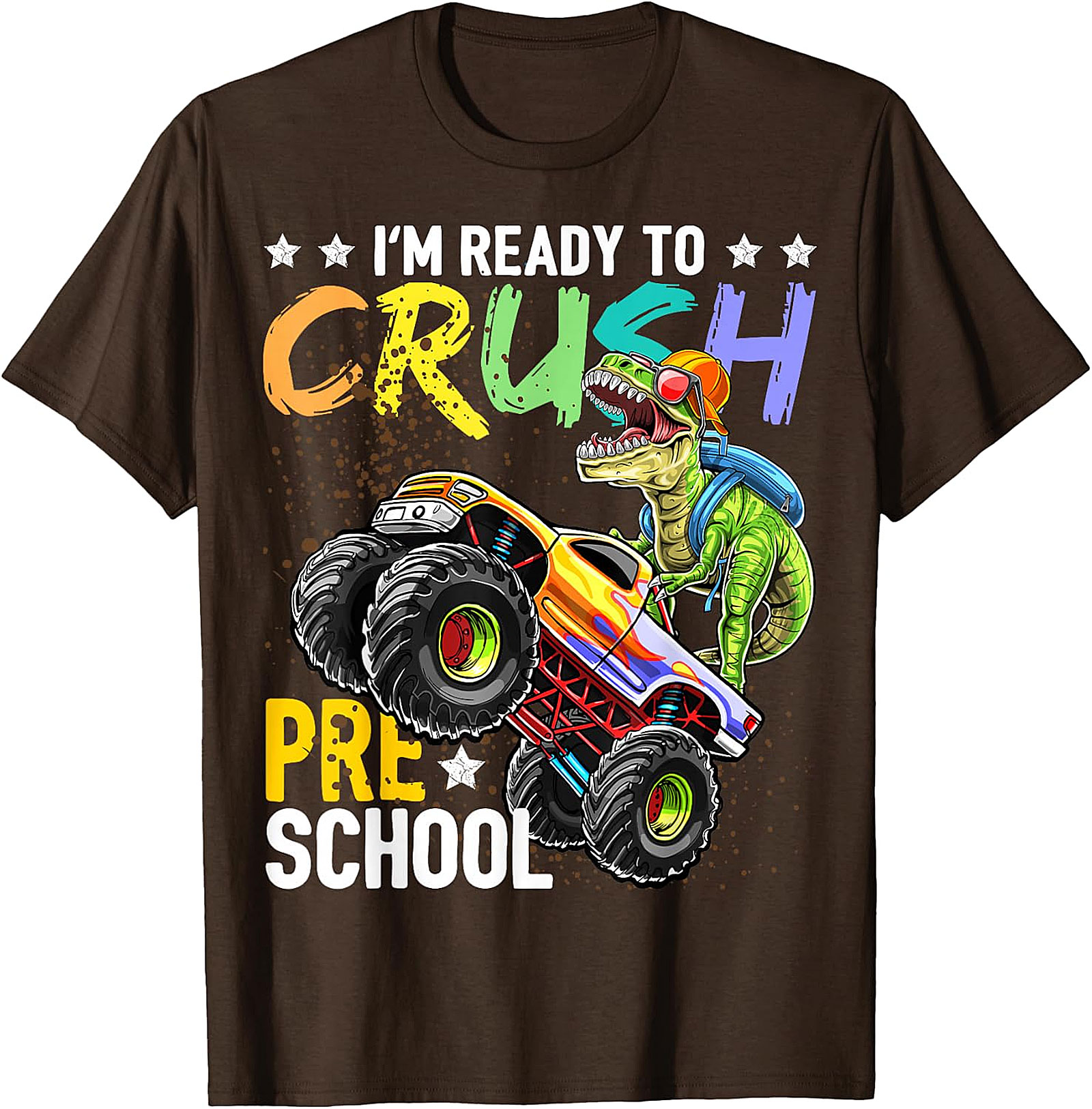Kids "Crush Pre-School" T-Rex Monster Truck Shirt