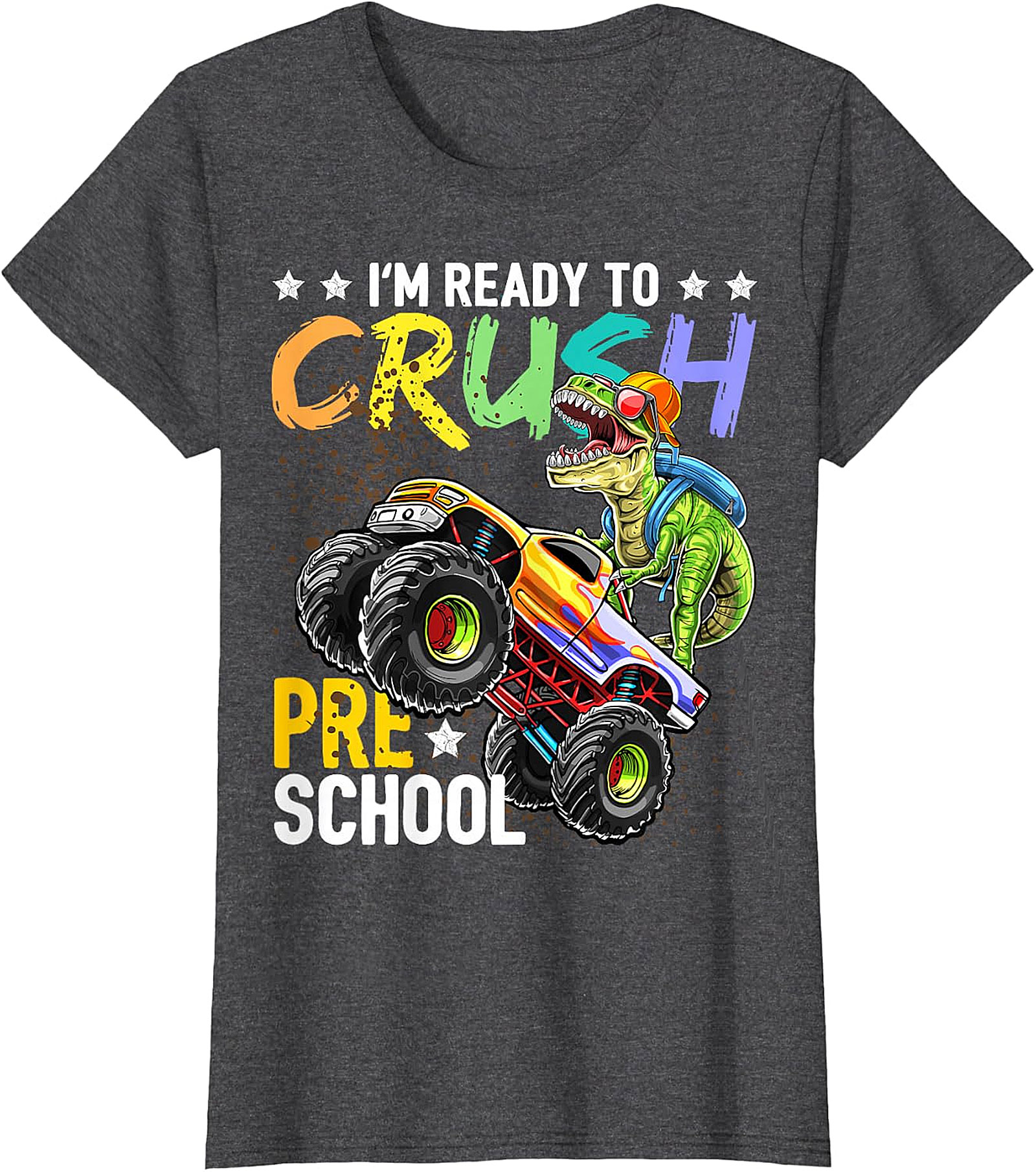 Kids "Crush Pre-School" T-Rex Monster Truck Shirt