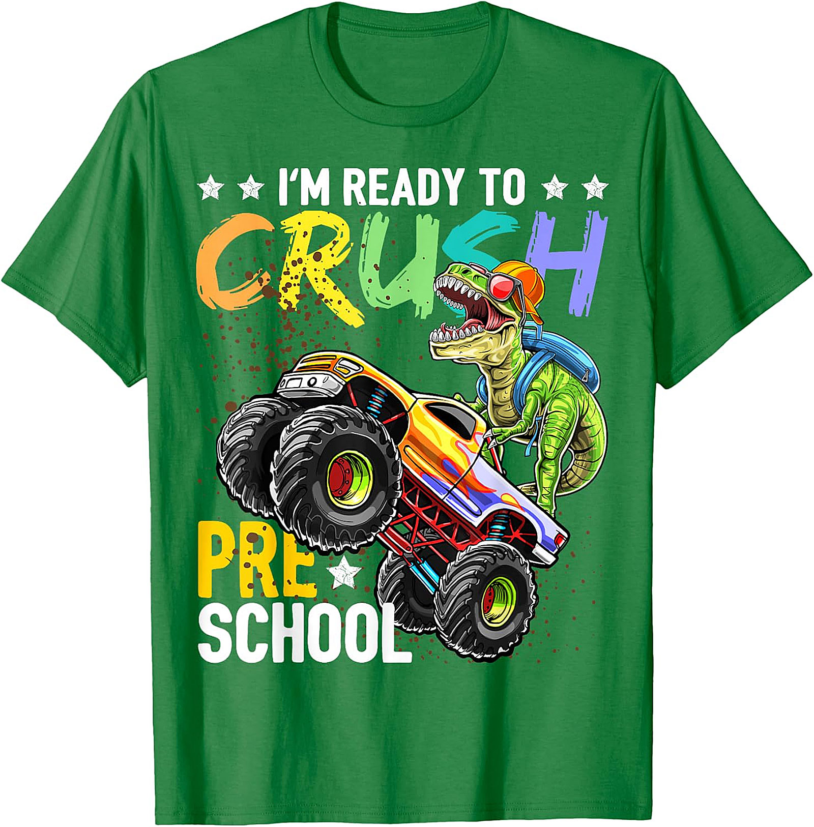Kids "Crush Pre-School" T-Rex Monster Truck Shirt