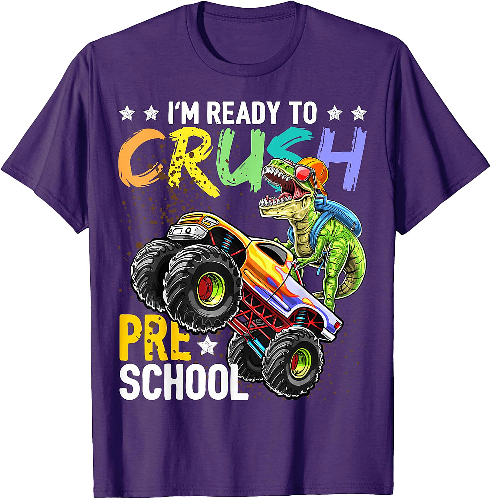 Kids "Crush Pre-School" T-Rex Monster Truck Shirt
