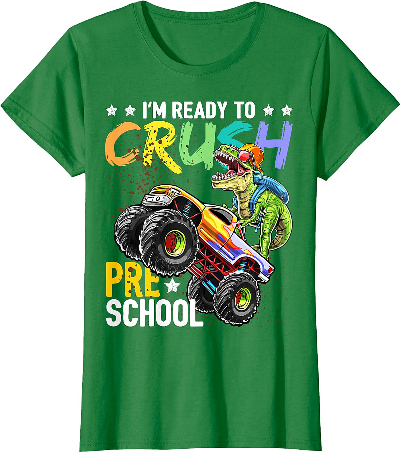 Kids "Crush Pre-School" T-Rex Monster Truck Shirt