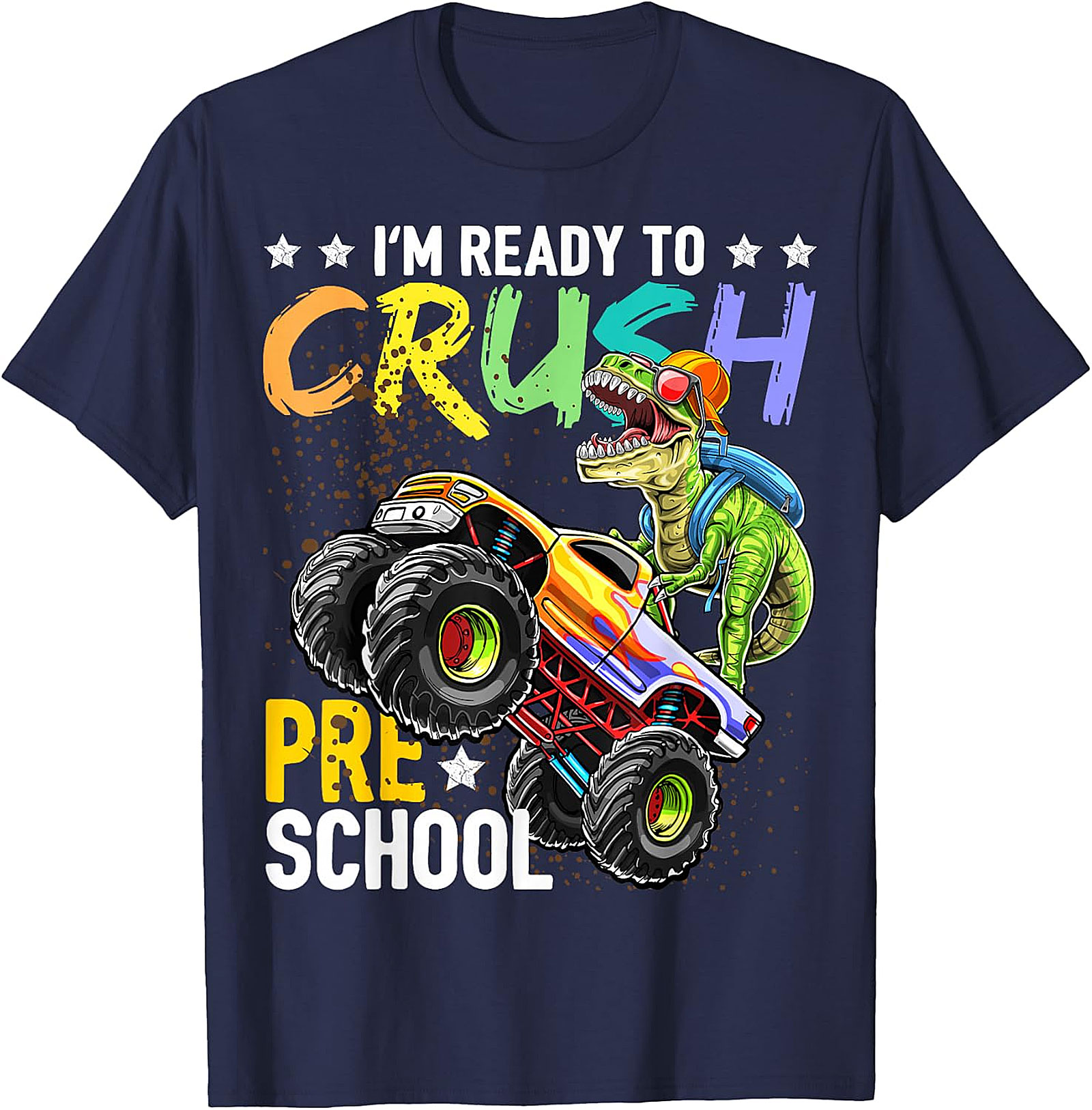 Kids "Crush Pre-School" T-Rex Monster Truck Shirt
