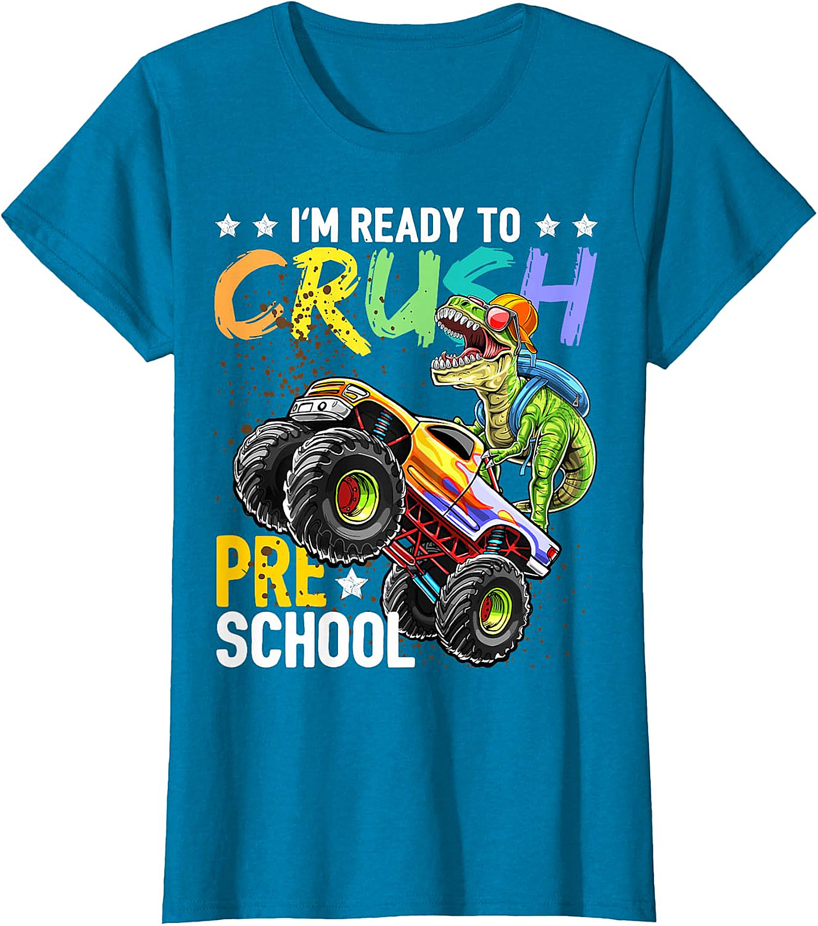 Kids "Crush Pre-School" T-Rex Monster Truck Shirt