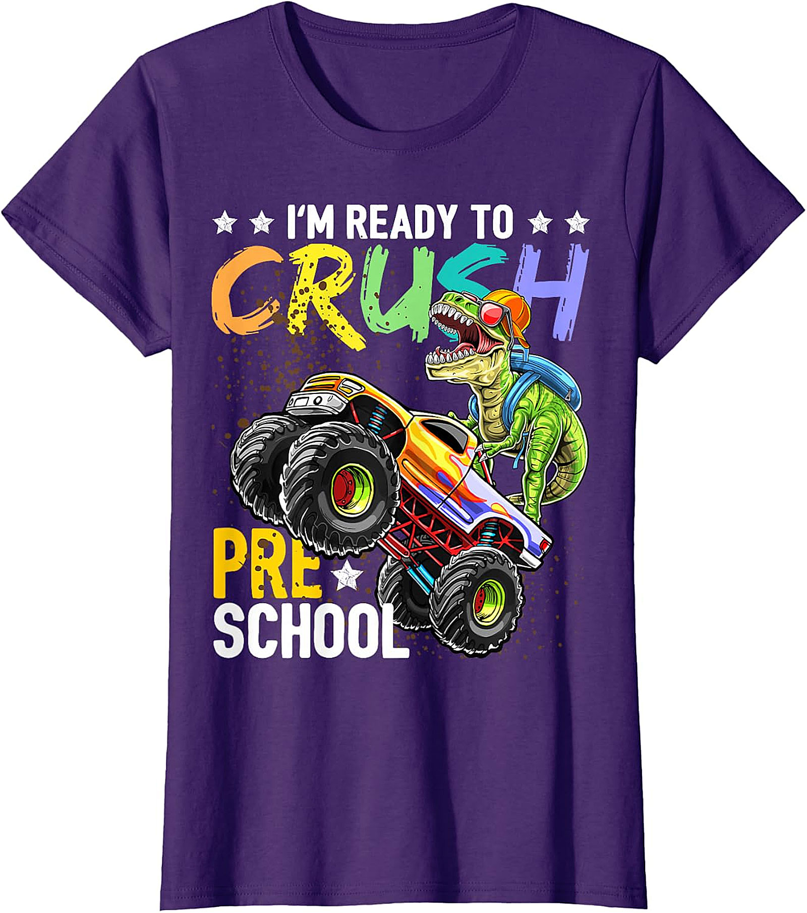 Kids "Crush Pre-School" T-Rex Monster Truck Shirt
