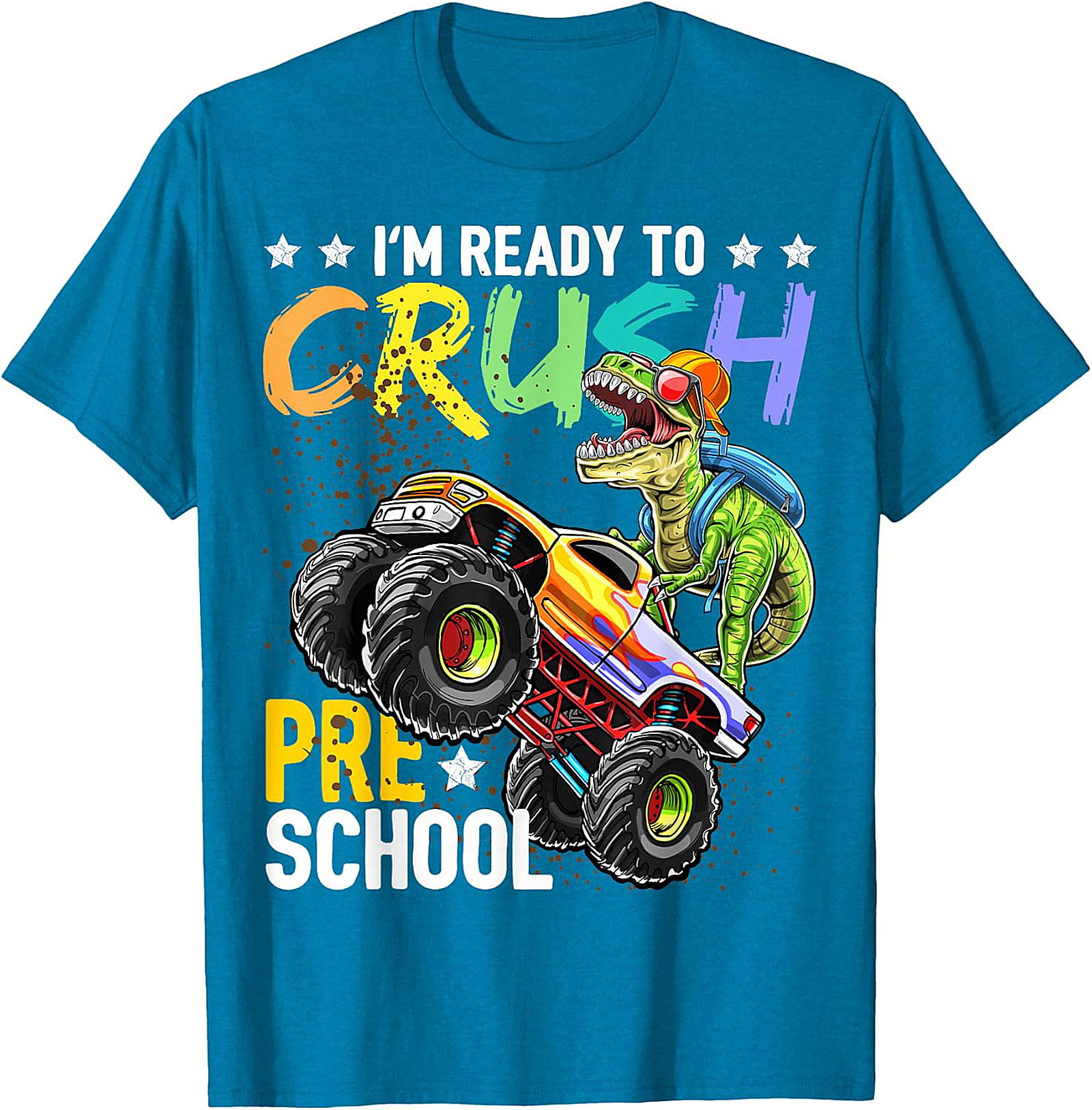 Kids "Crush Pre-School" T-Rex Monster Truck Shirt