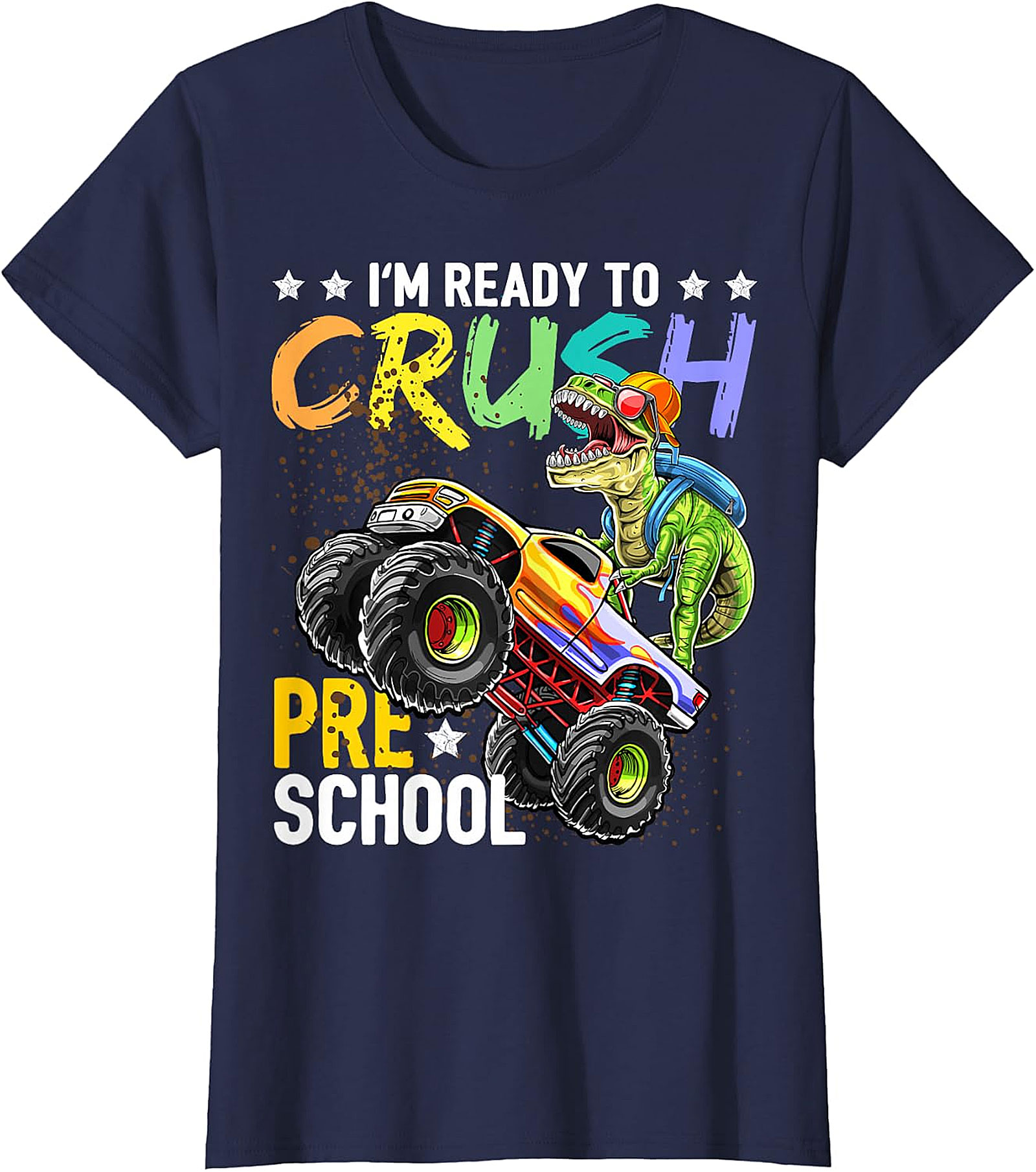 Kids "Crush Pre-School" T-Rex Monster Truck Shirt
