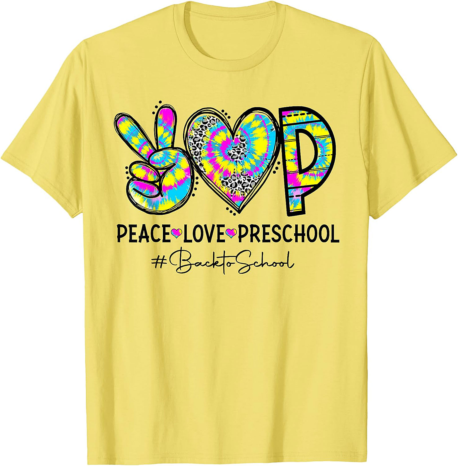 Peace Love Preschool Tie Dye T Shirt | Back to School Tee