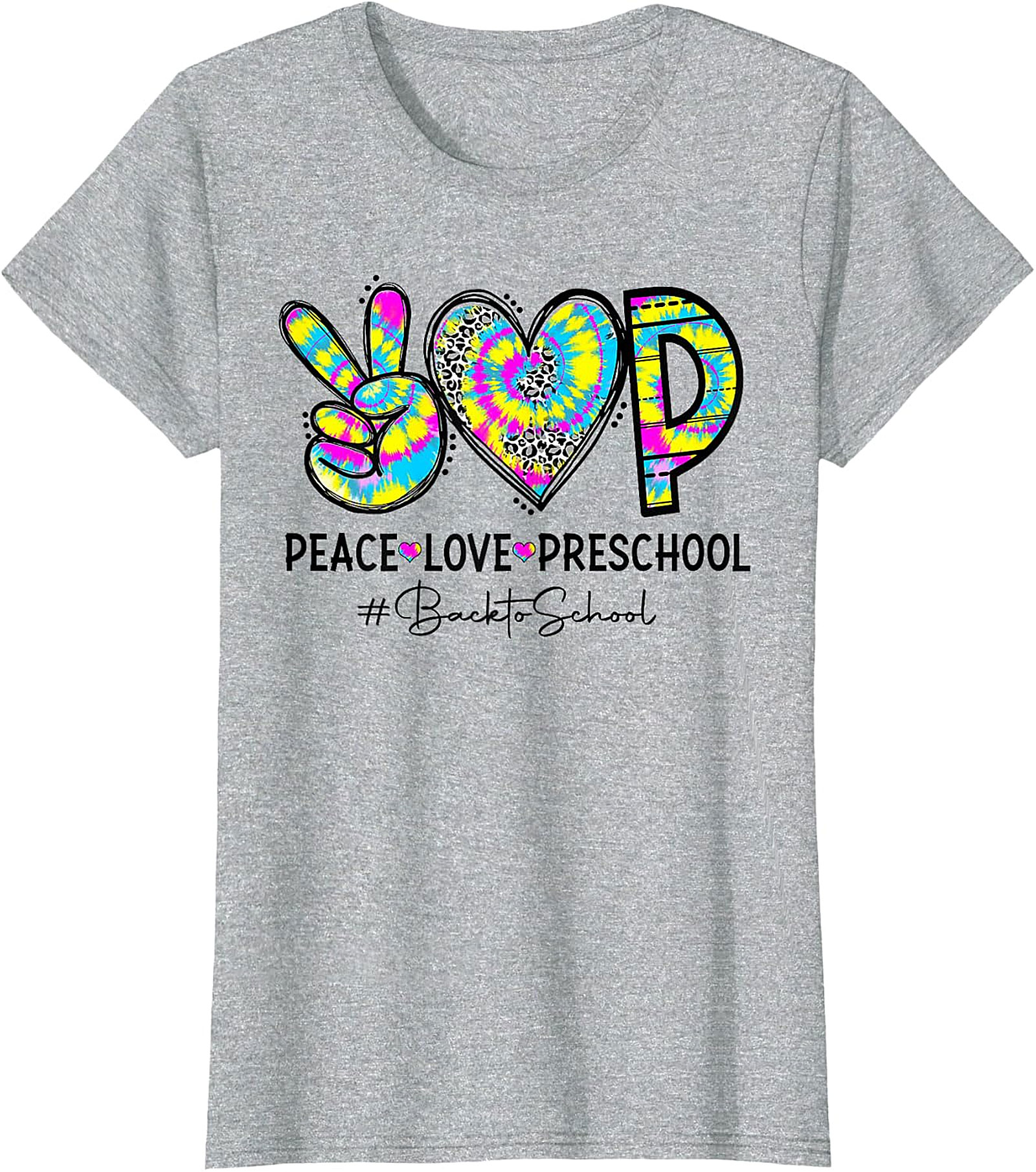 Peace Love Preschool Tie Dye T Shirt | Back to School Tee