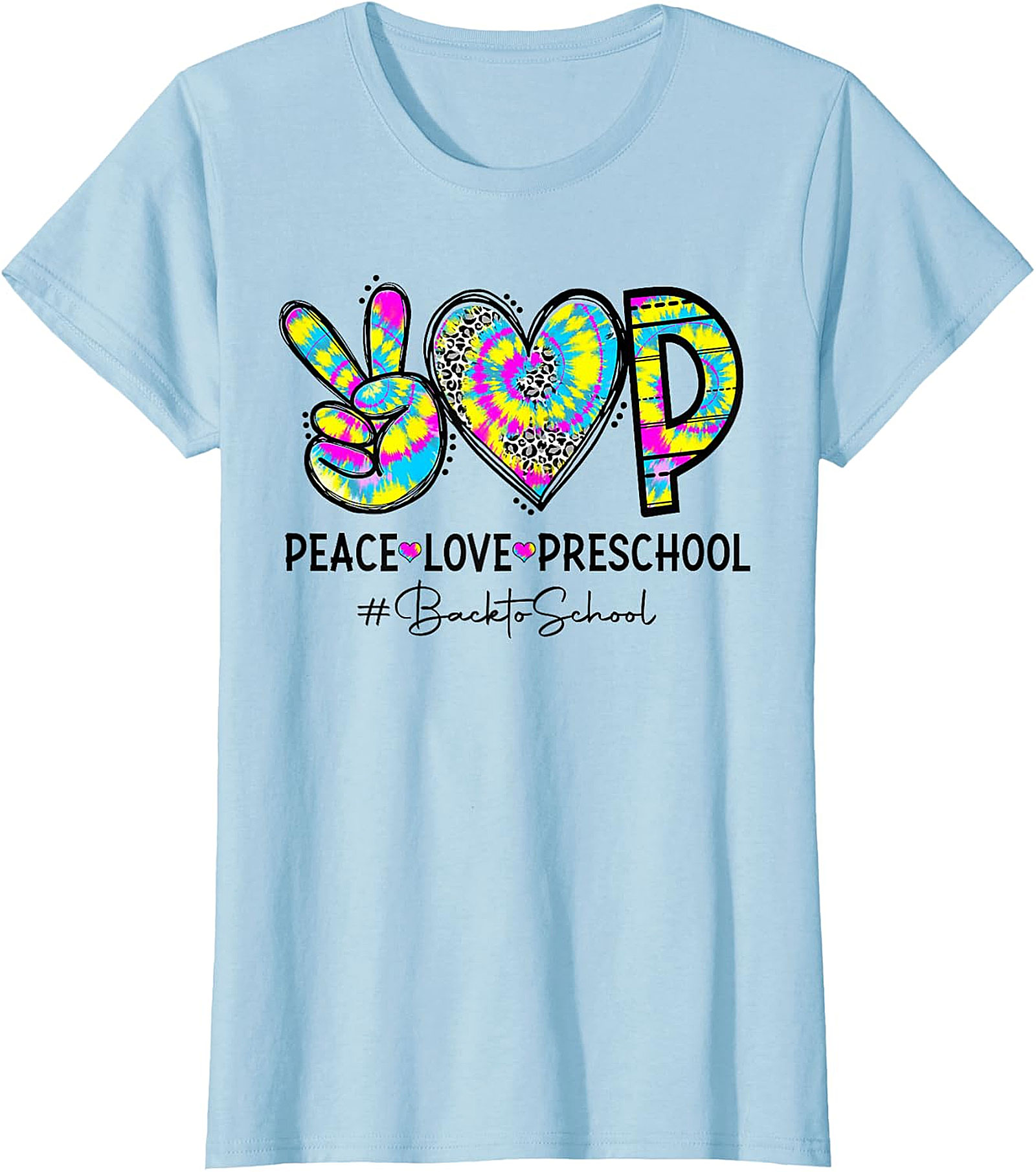 Peace Love Preschool Tie Dye T Shirt | Back to School Tee