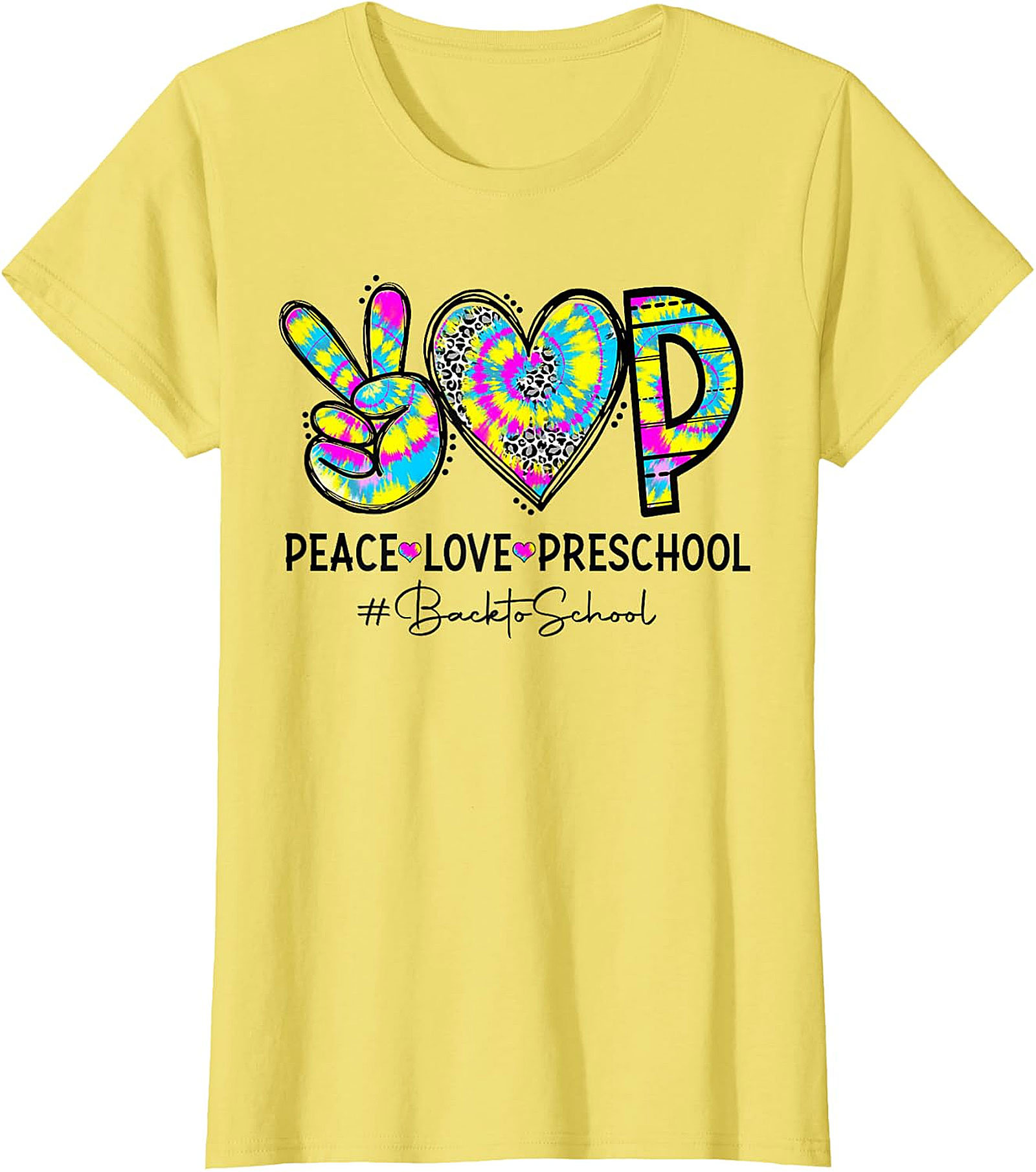 Peace Love Preschool Tie Dye T Shirt | Back to School Tee