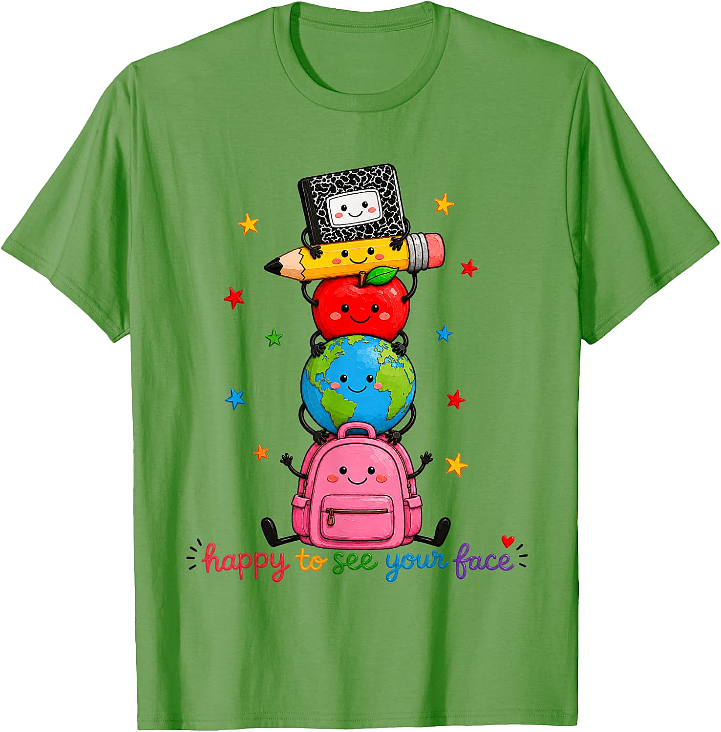 Happy to See Your Face School Supplies Tee Cute Back to School