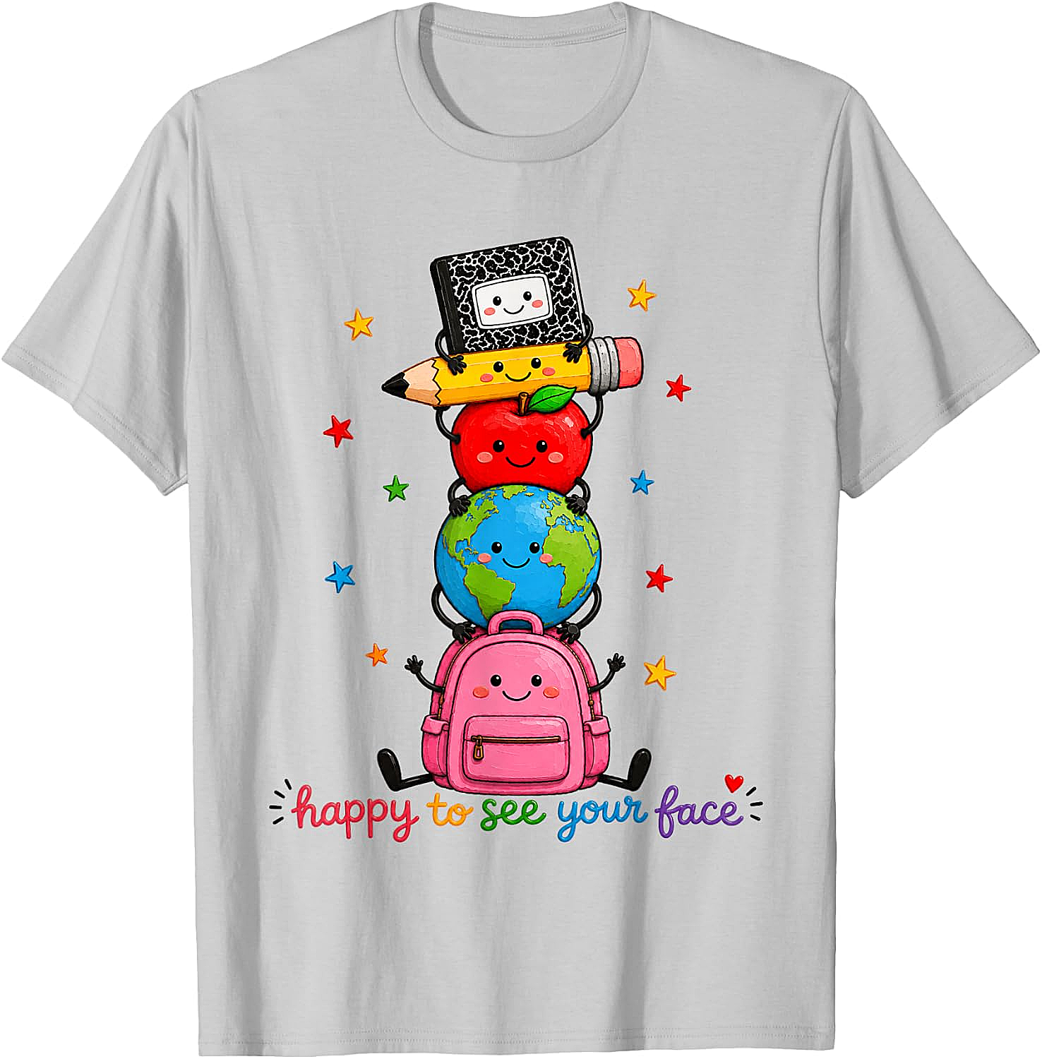 Happy to See Your Face School Supplies Tee Cute Back to School