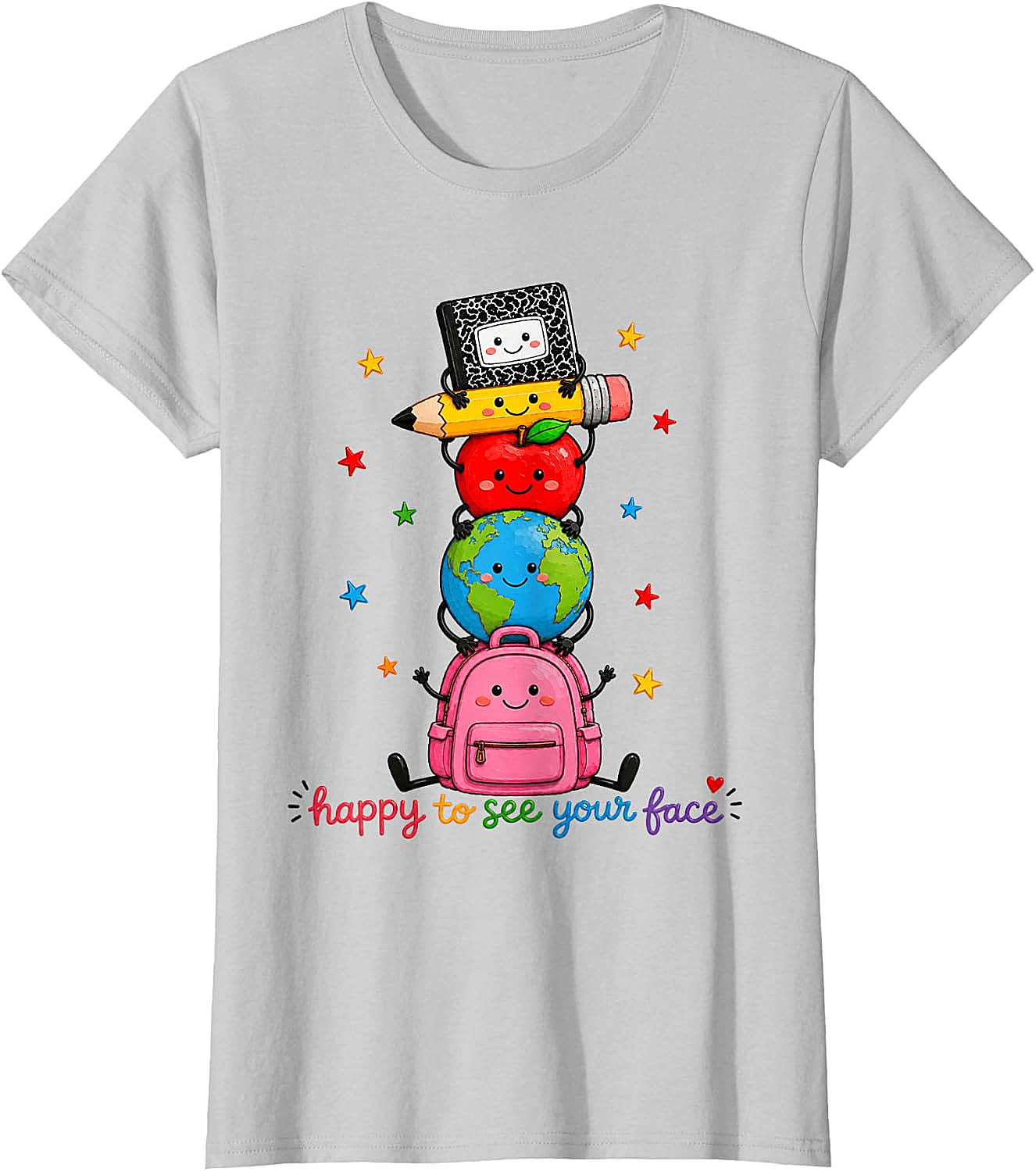 Happy to See Your Face School Supplies Tee Cute Back to School