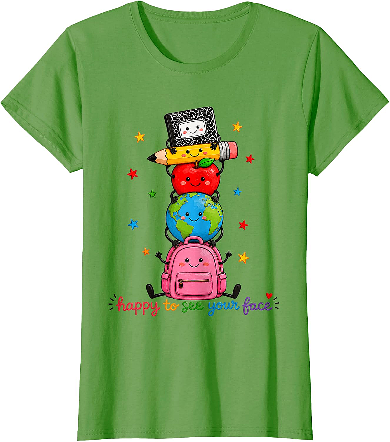 Happy to See Your Face School Supplies Tee Cute Back to School