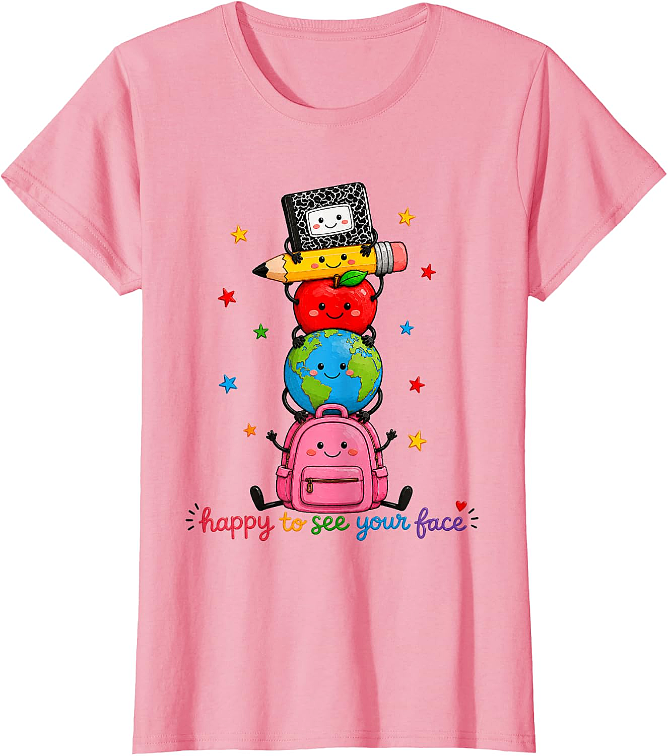 Happy to See Your Face School Supplies Tee Cute Back to School