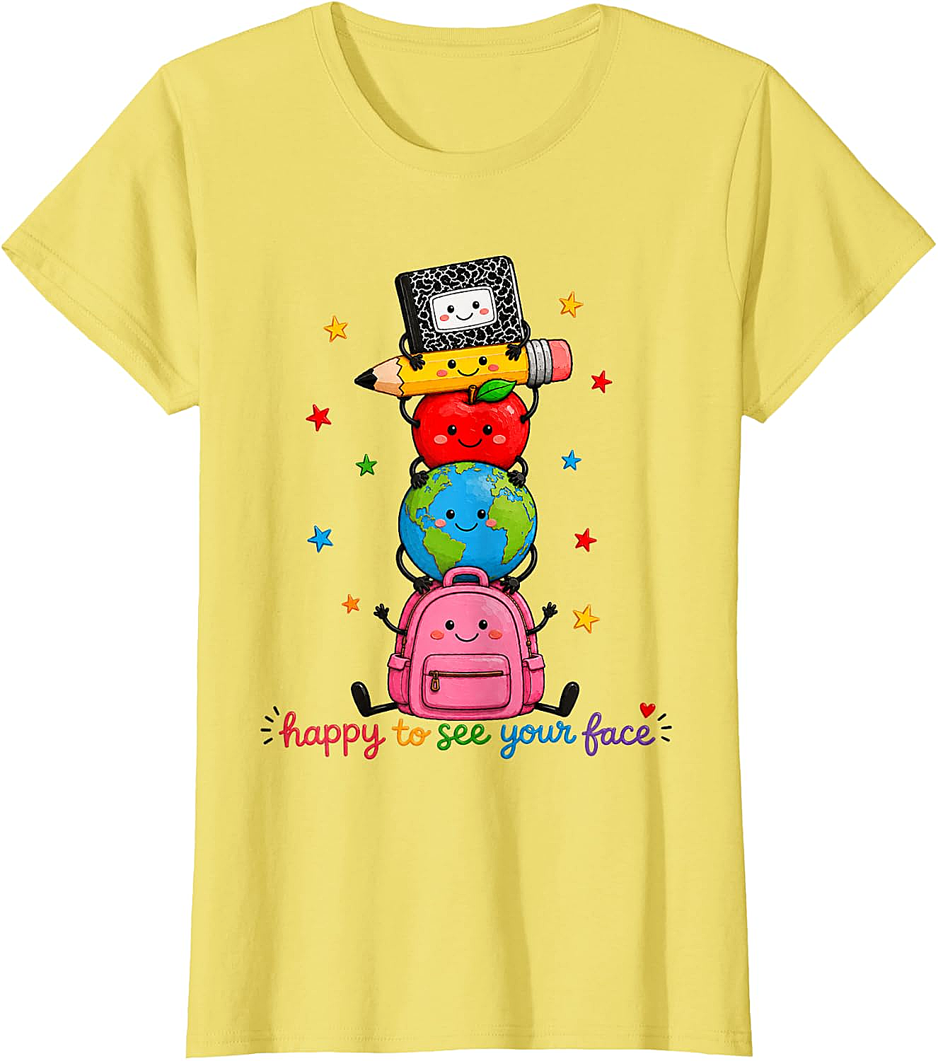 Happy to See Your Face School Supplies Tee Cute Back to School