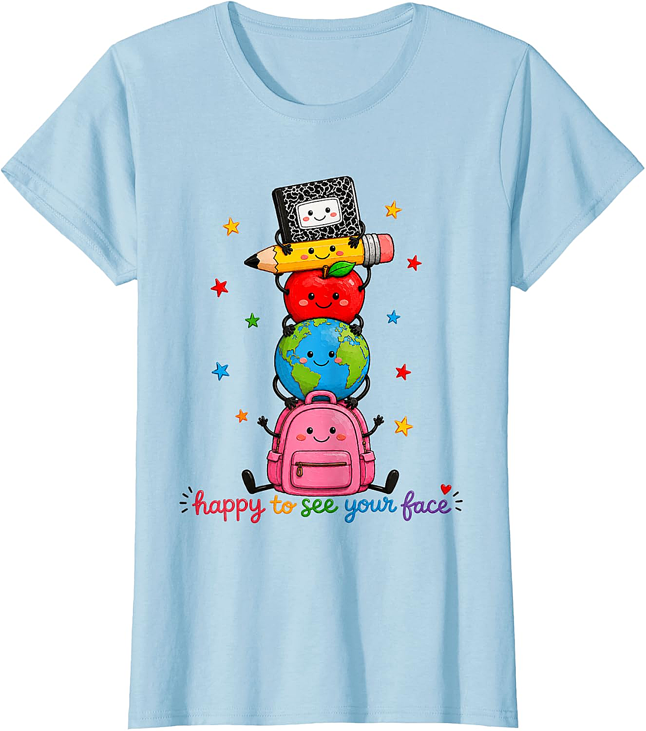 Happy to See Your Face School Supplies Tee Cute Back to School