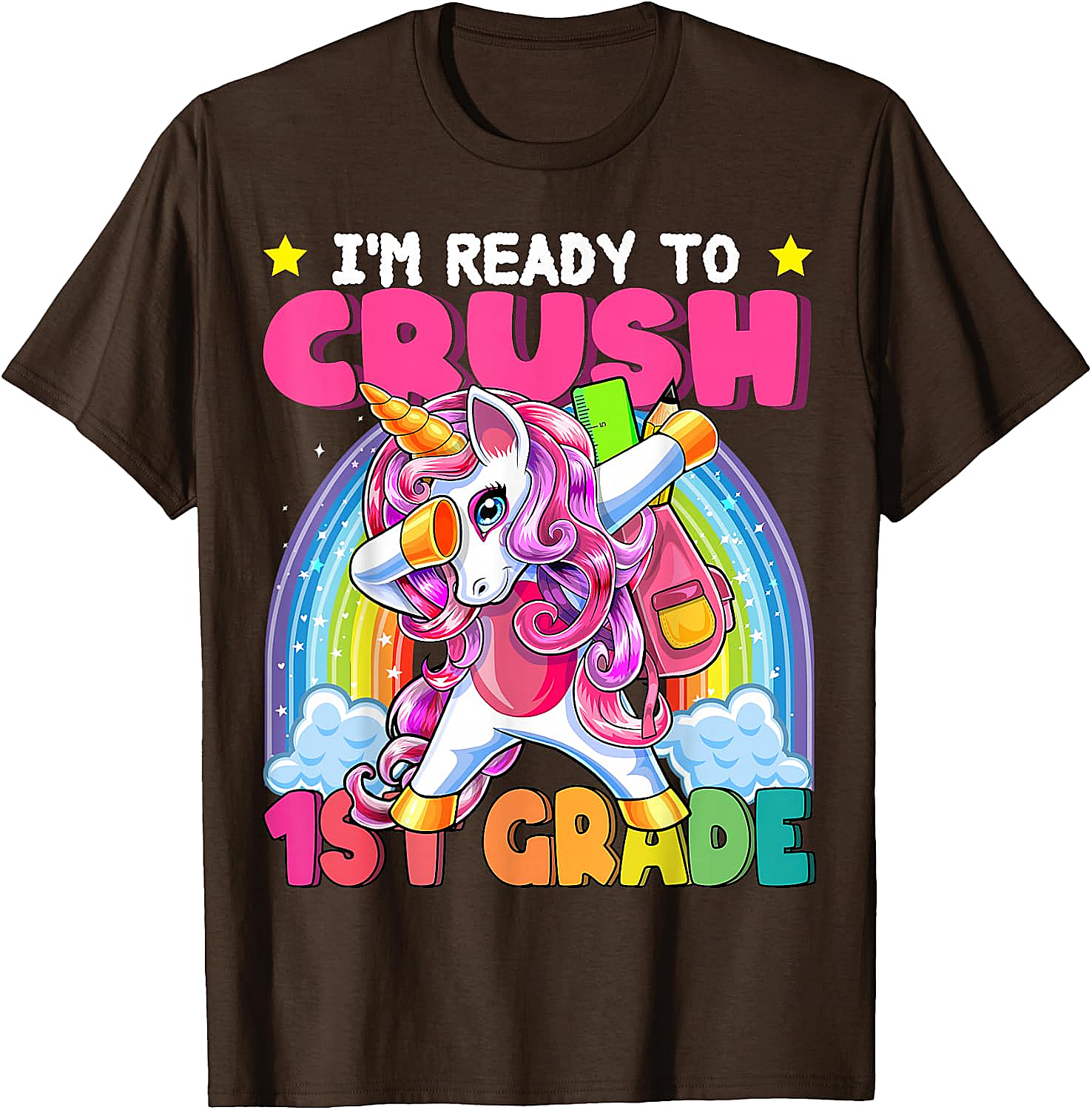 Crush 1st Grade Dabbing Unicorn Tee - Back to School Gift