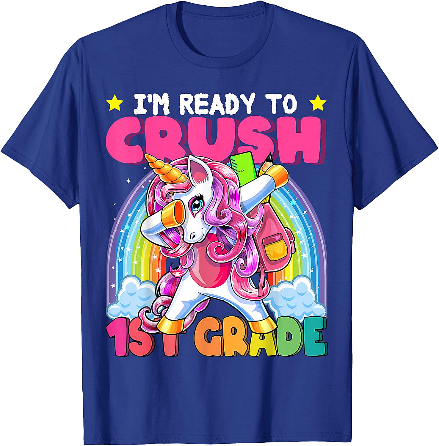 Crush 1st Grade Dabbing Unicorn Tee - Back to School Gift