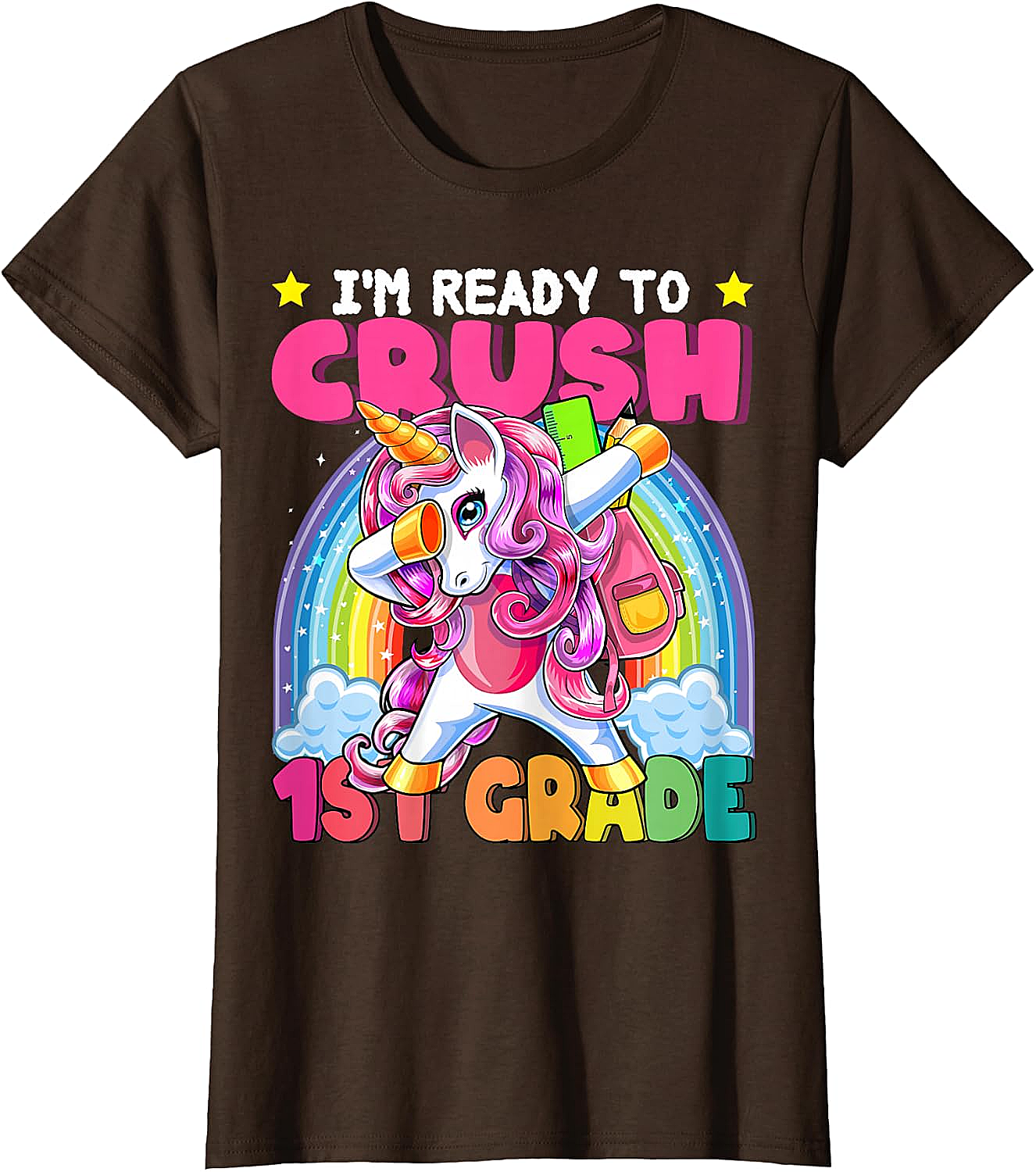 Crush 1st Grade Dabbing Unicorn Tee - Back to School Gift