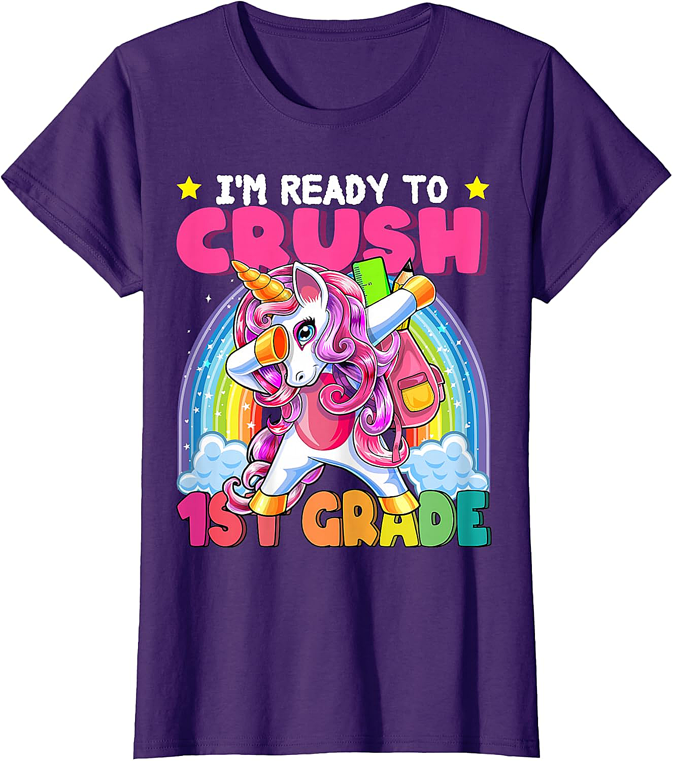 Crush 1st Grade Dabbing Unicorn Tee - Back to School Gift