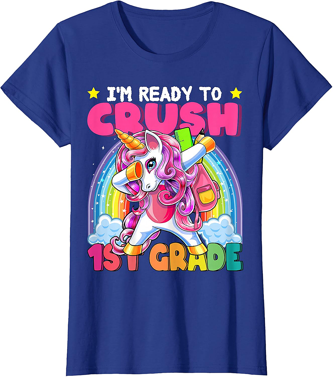 Crush 1st Grade Dabbing Unicorn Tee - Back to School Gift