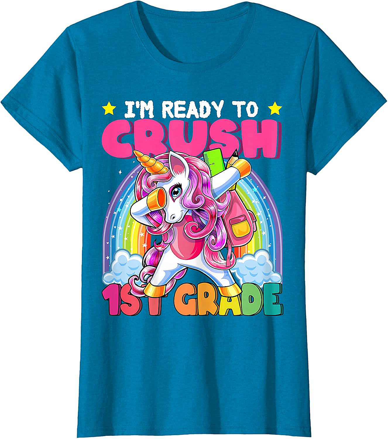 Crush 1st Grade Dabbing Unicorn Tee - Back to School Gift