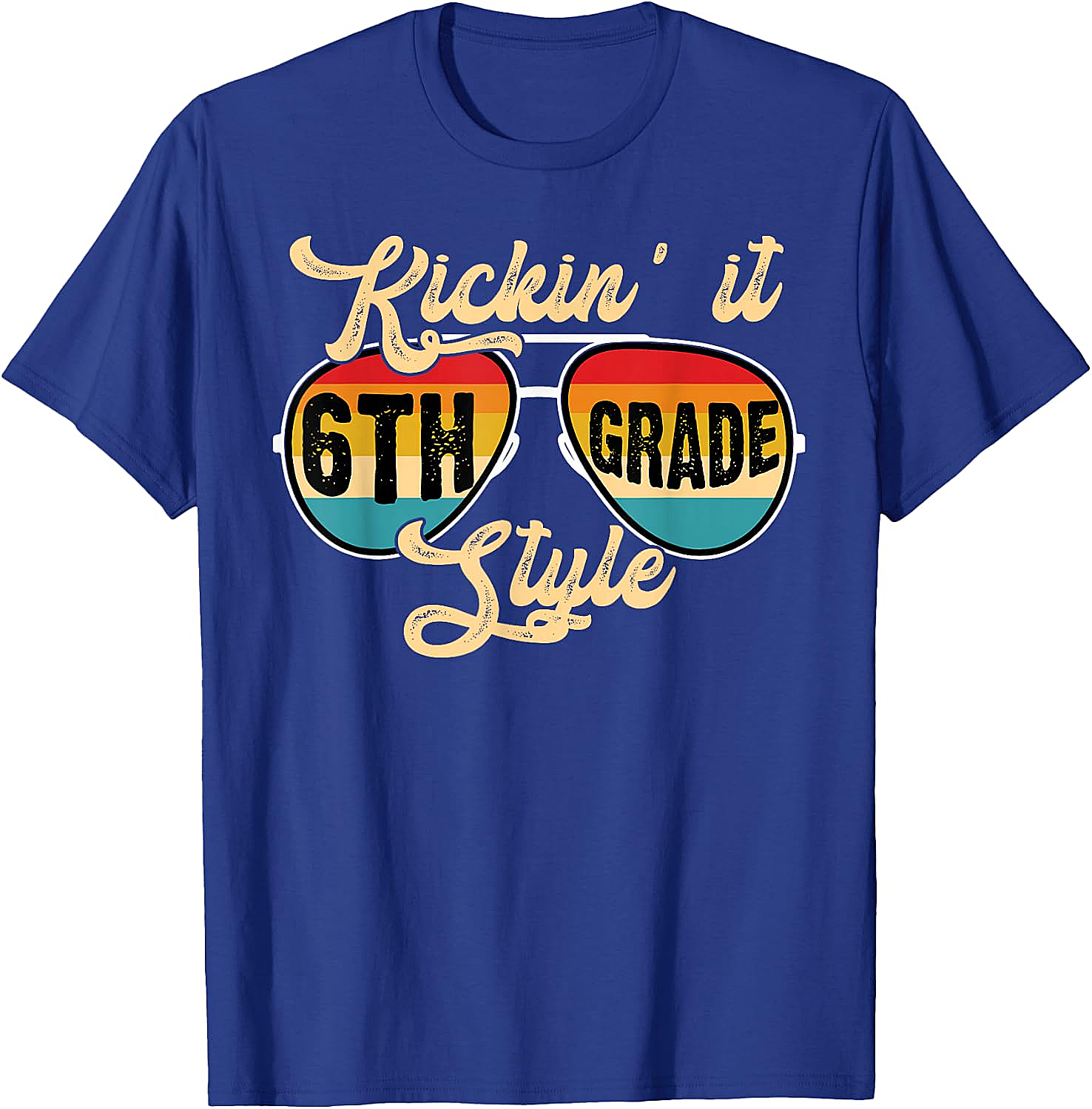  Retro Kickin It 6th Grade Style T-Shirt - Back to School Tee