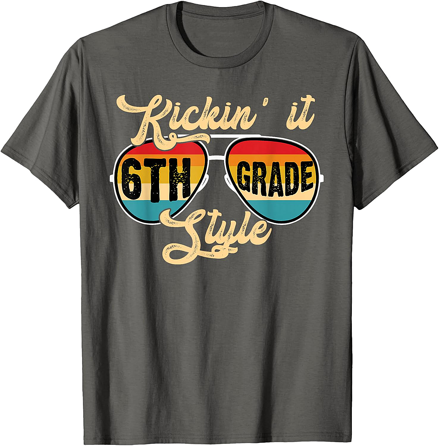 Retro Kickin It 6th Grade Style T-Shirt - Back to School Tee