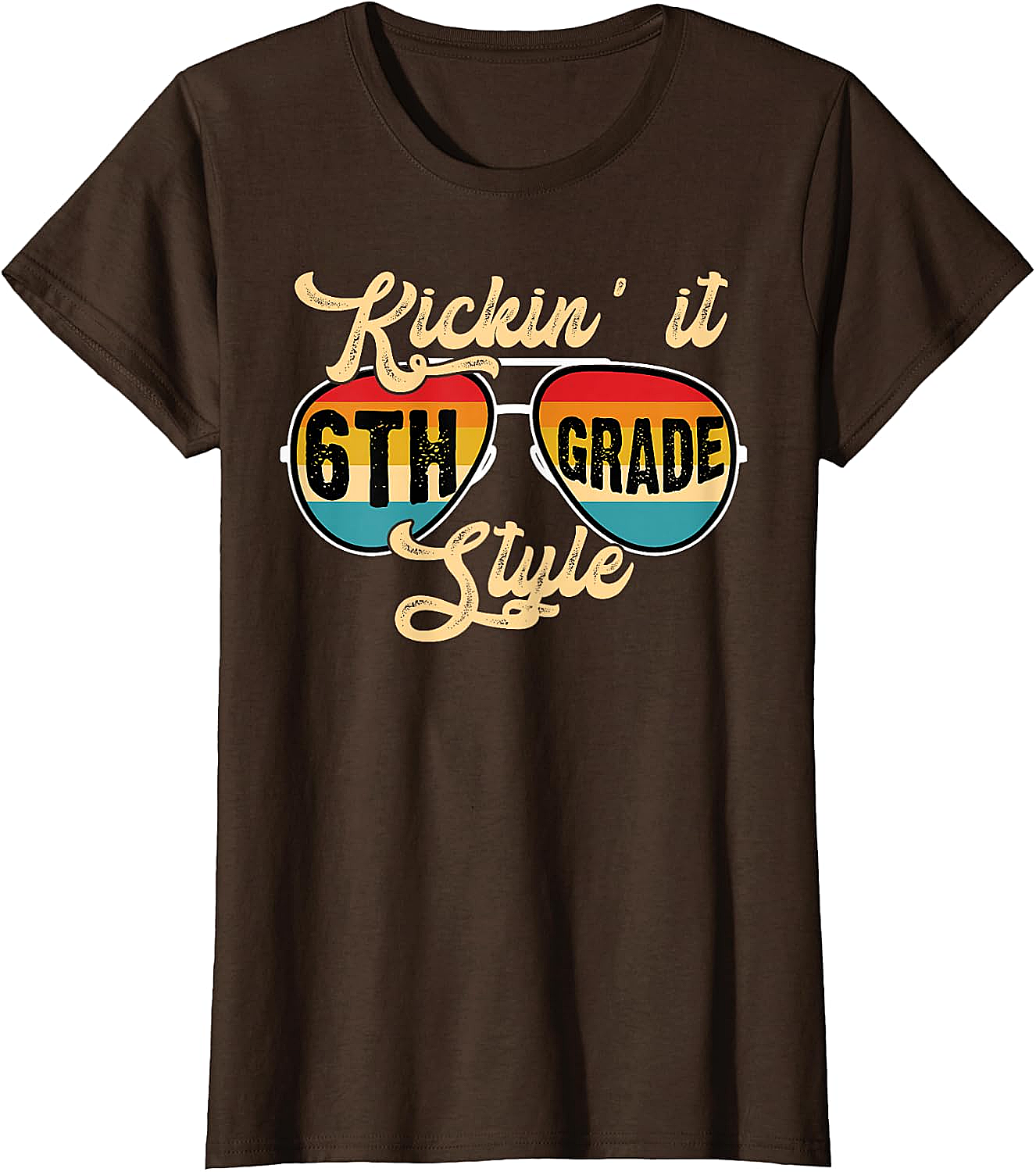  Retro Kickin It 6th Grade Style T-Shirt - Back to School Tee