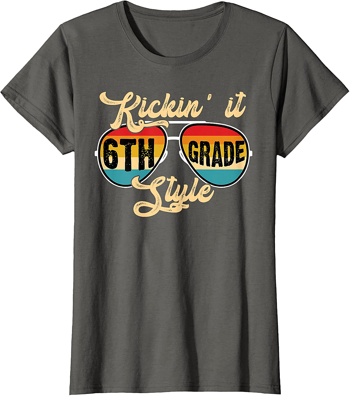  Retro Kickin It 6th Grade Style T-Shirt - Back to School Tee