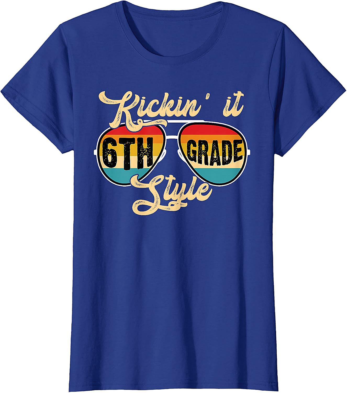  Retro Kickin It 6th Grade Style T-Shirt - Back to School Tee