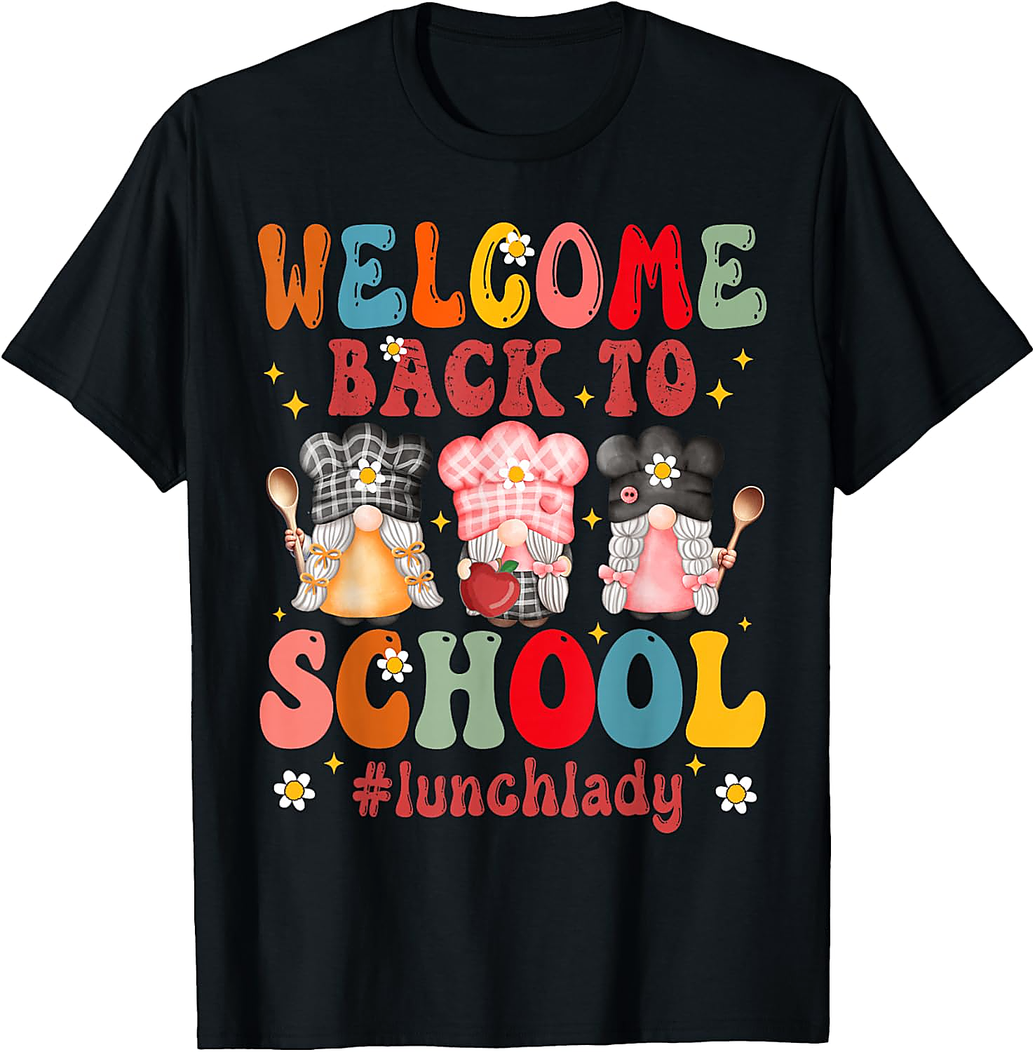 Lunch Lady Back to School T-Shirt | Funny Gnome Tee