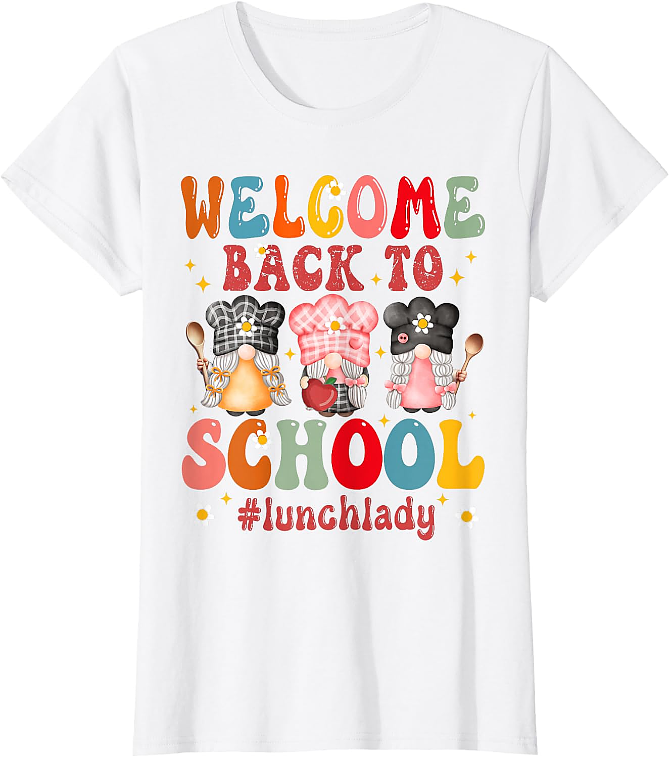 Lunch Lady Back to School T-Shirt | Funny Gnome Tee