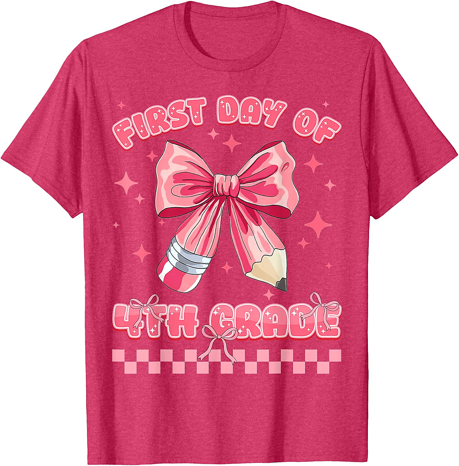 First Day 4th Grade Coquette Girls Tee - Back to School
