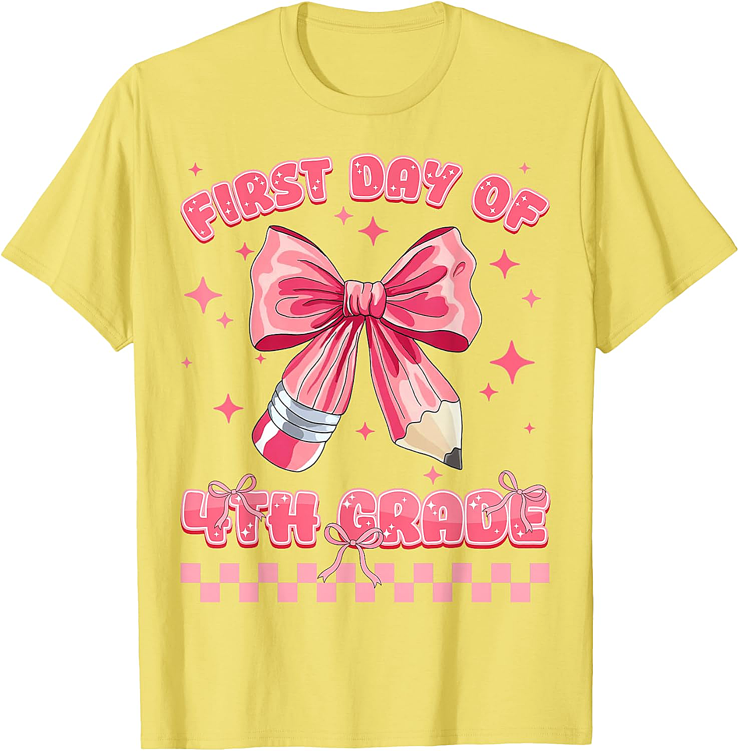 First Day 4th Grade Coquette Girls Tee - Back to School