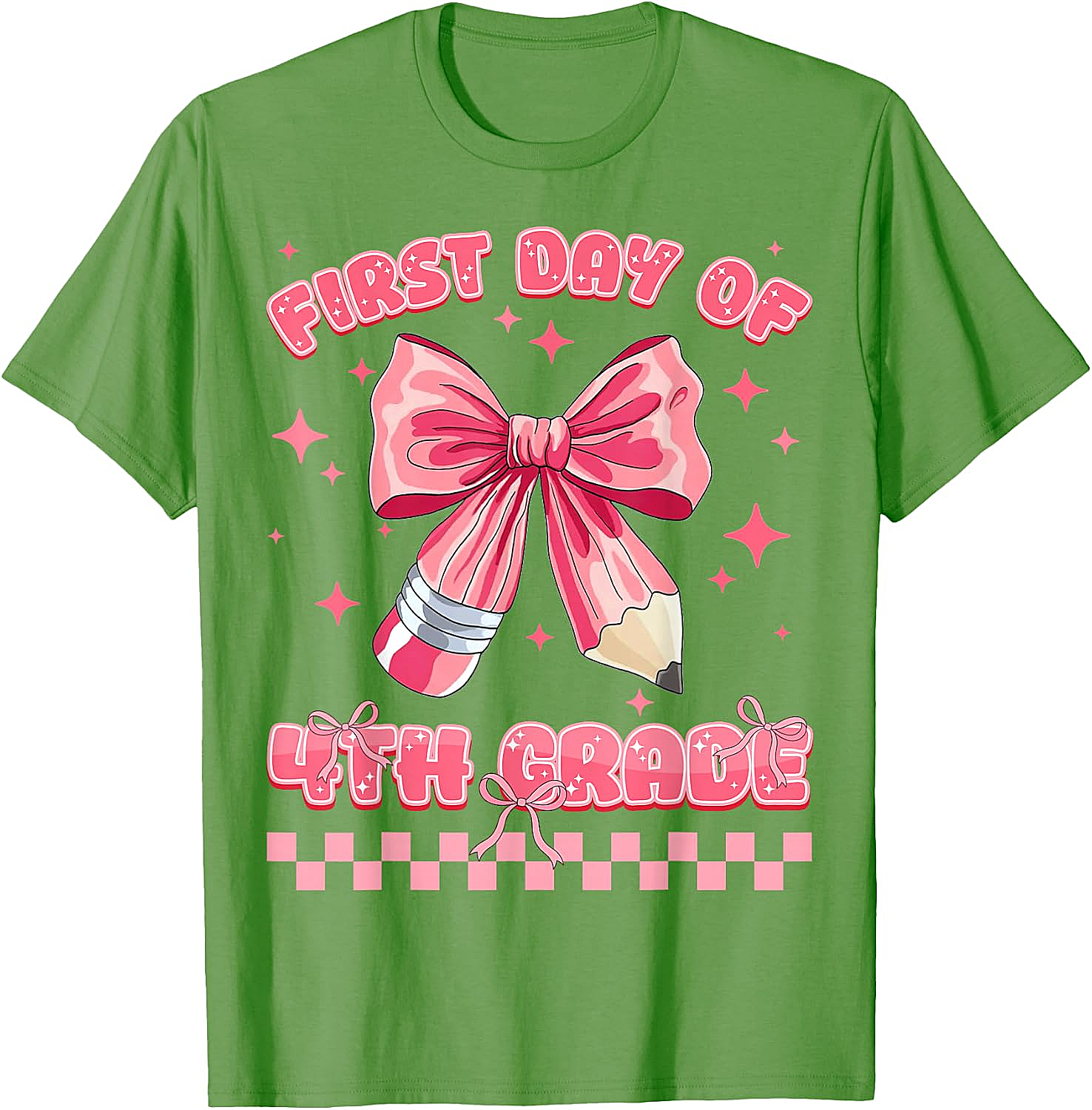 First Day 4th Grade Coquette Girls Tee - Back to School