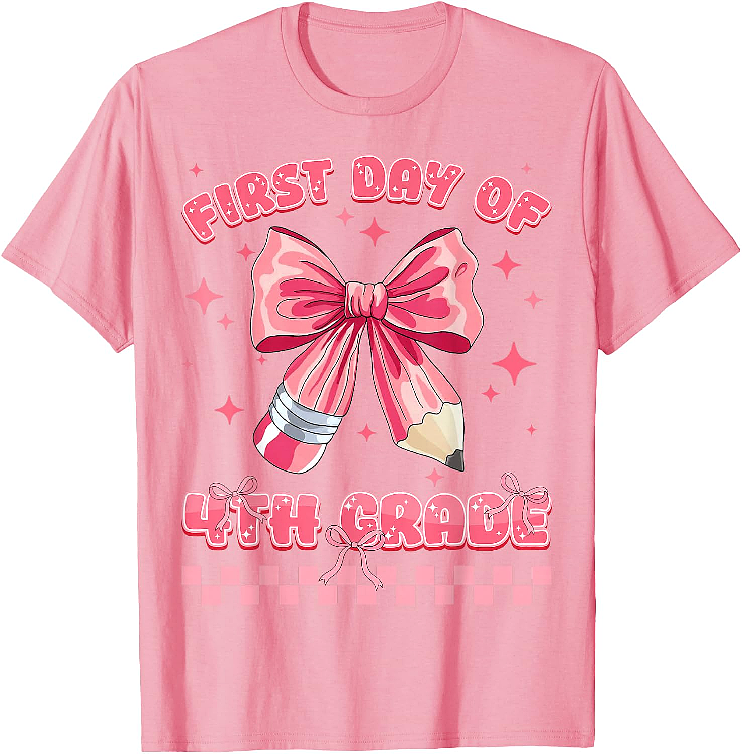First Day 4th Grade Coquette Girls Tee - Back to School