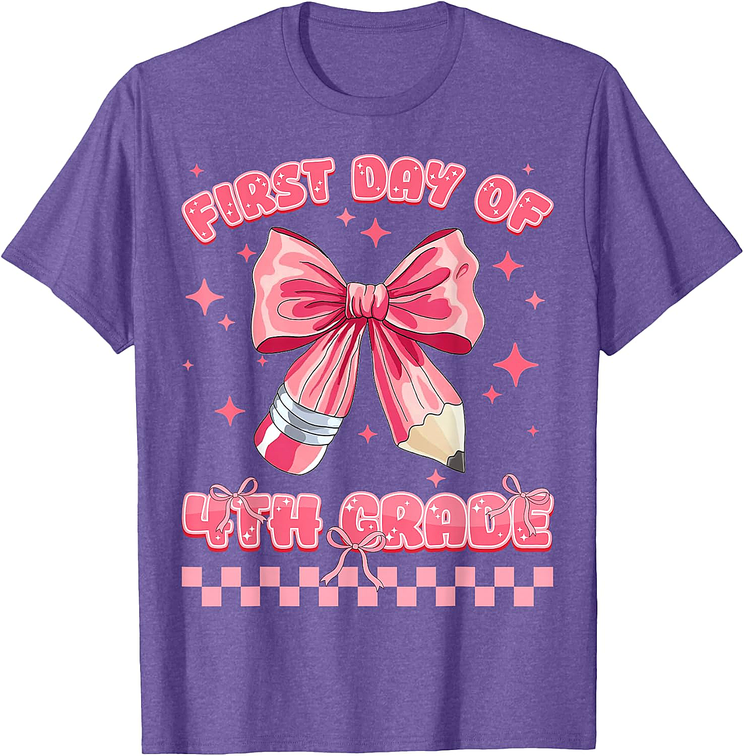 First Day 4th Grade Coquette Girls Tee - Back to School