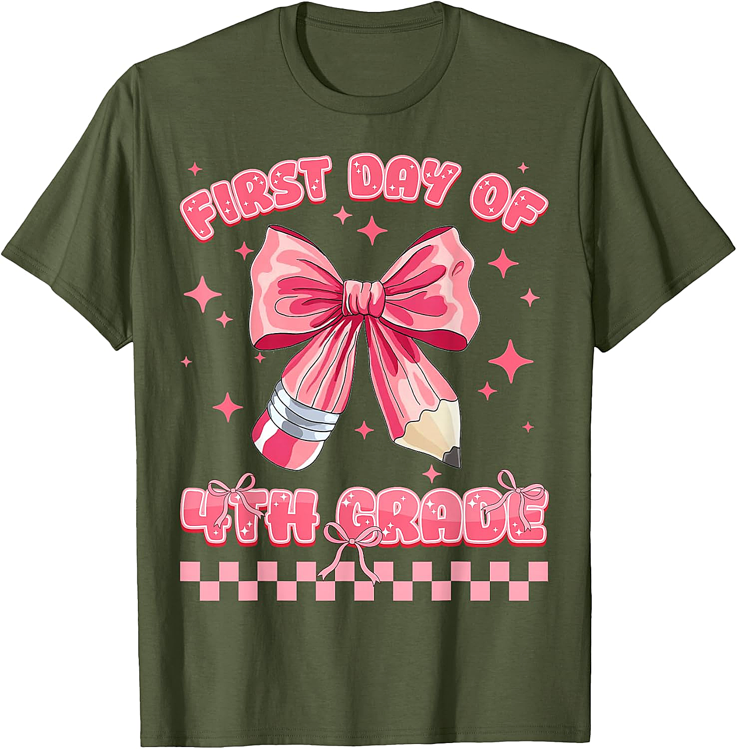 First Day 4th Grade Coquette Girls Tee - Back to School