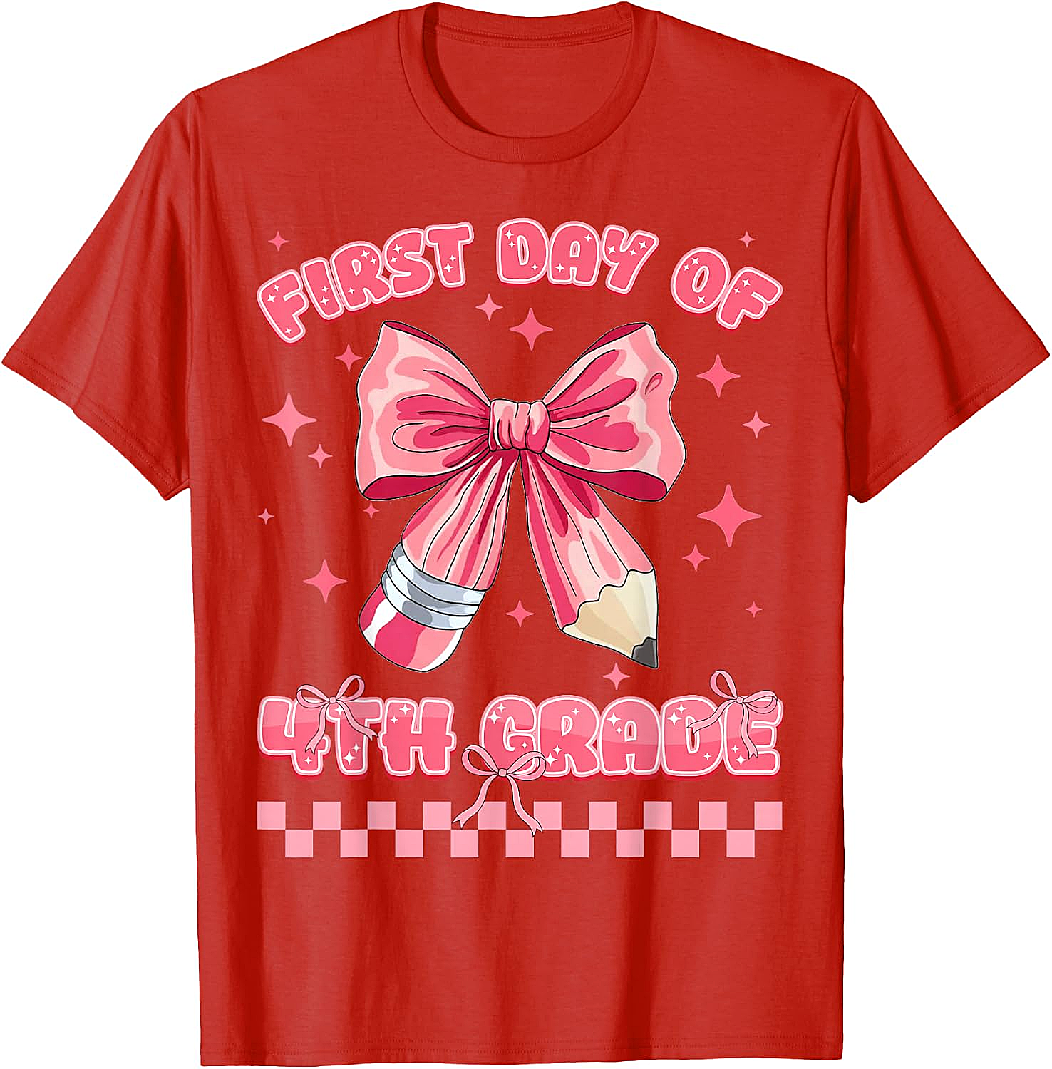 First Day 4th Grade Coquette Girls Tee - Back to School