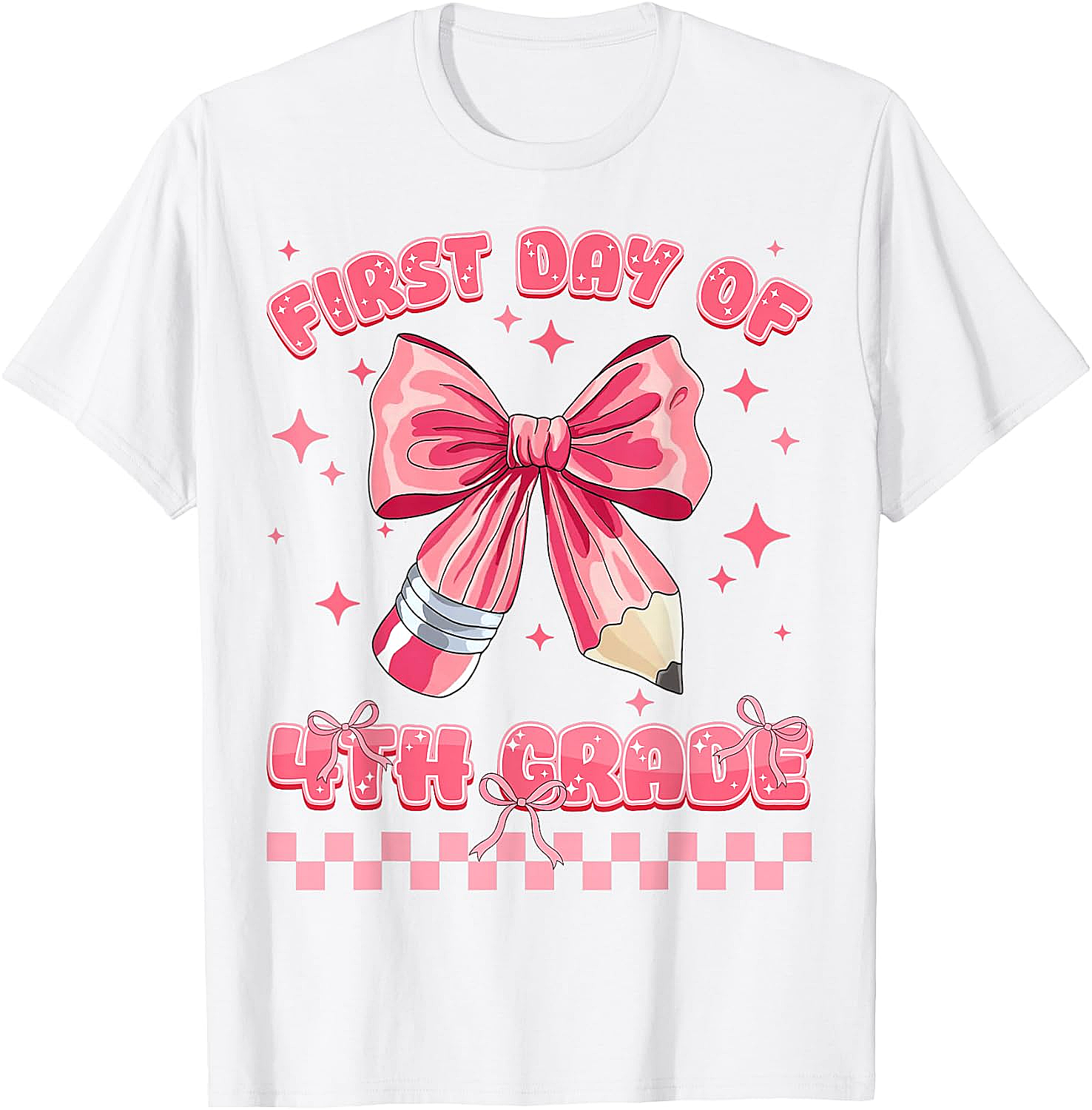 First Day 4th Grade Coquette Girls Tee - Back to School