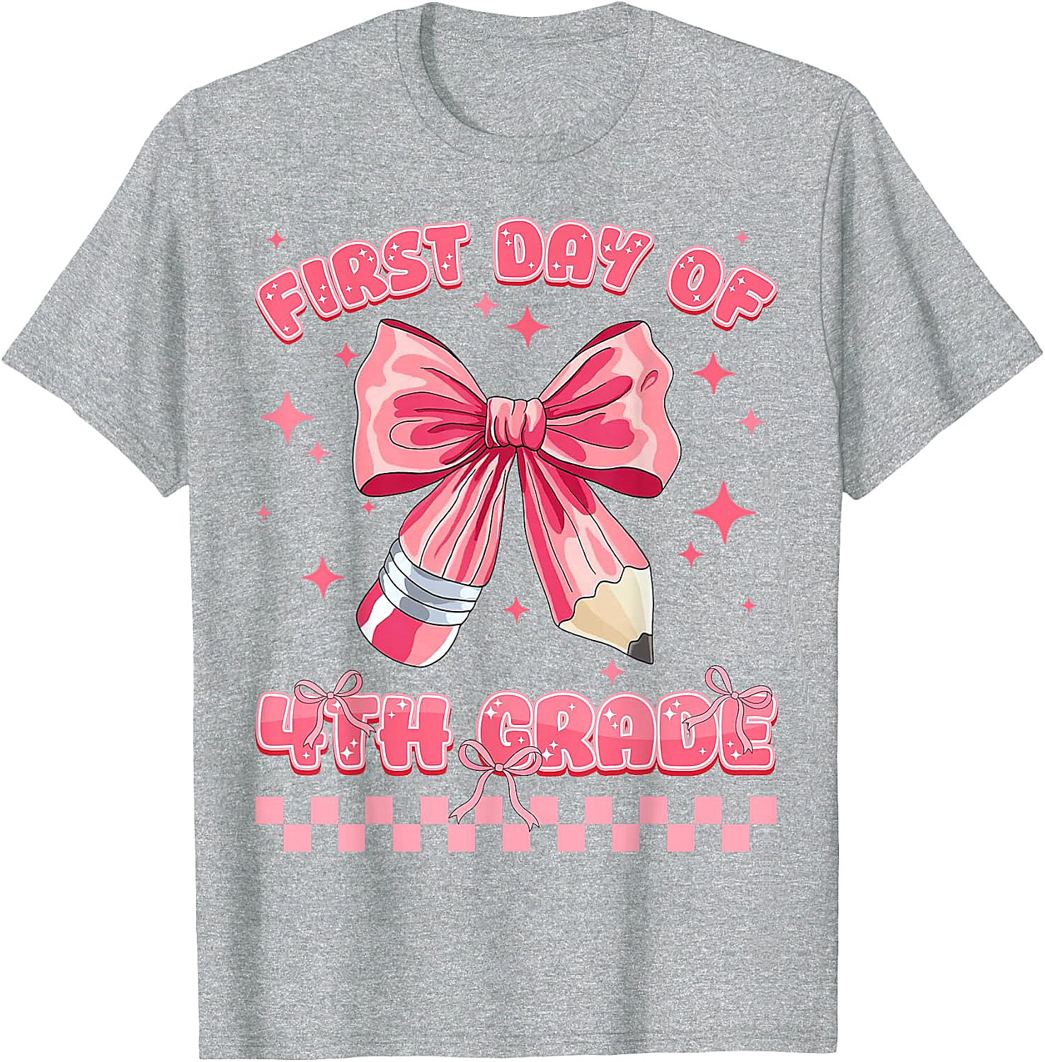 First Day 4th Grade Coquette Girls Tee - Back to School