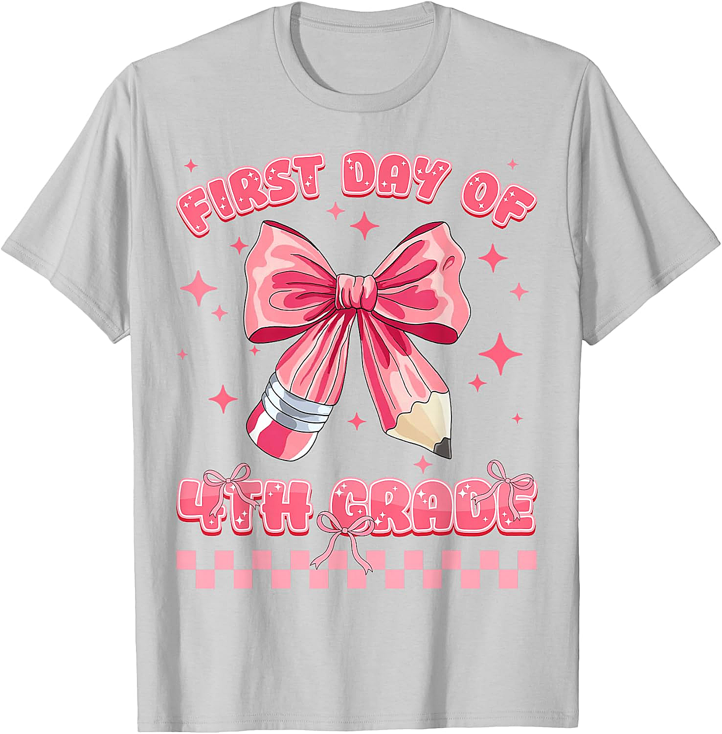 First Day 4th Grade Coquette Girls Tee - Back to School